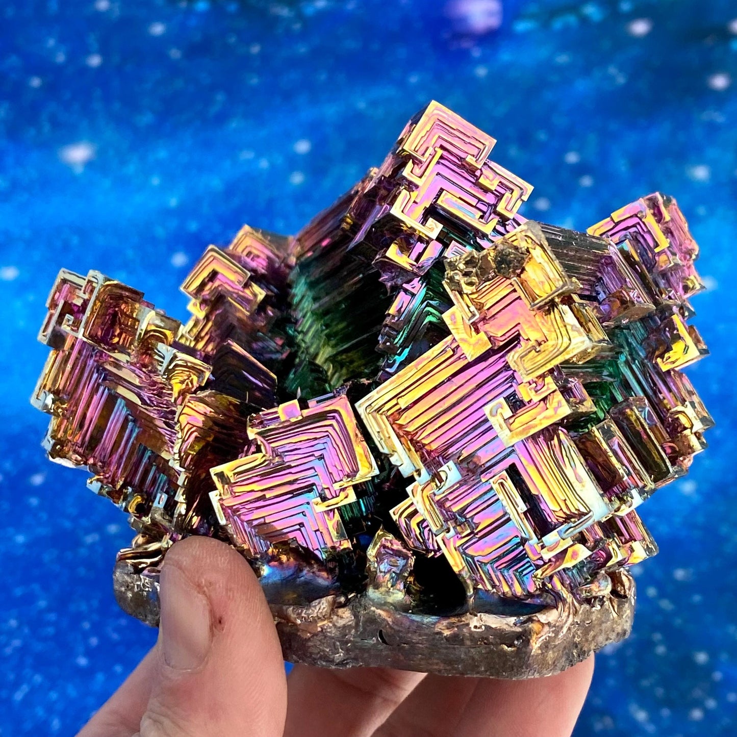 2.3 Pound / 37 Ounce Rainbow Bismuth Crystal - E38