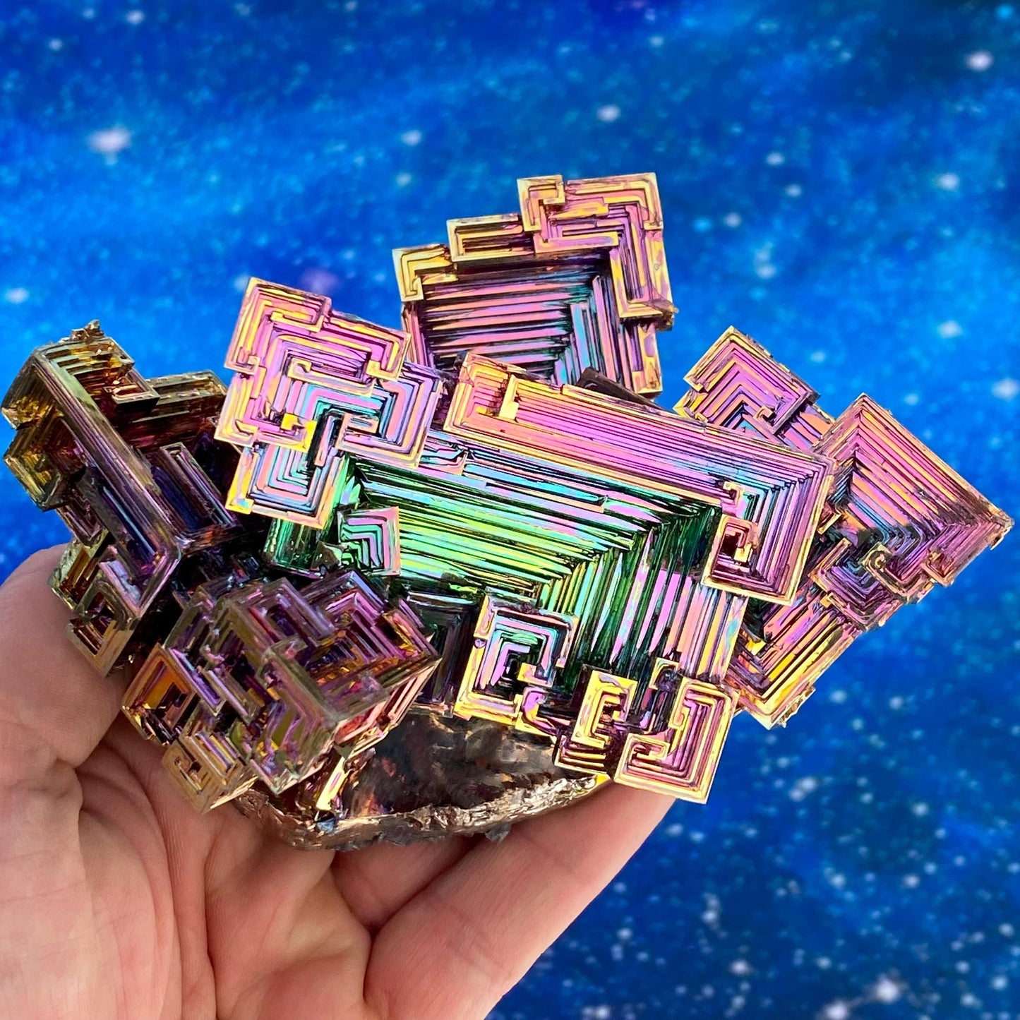 2.3 Pound / 37 Ounce Rainbow Bismuth Crystal - E38