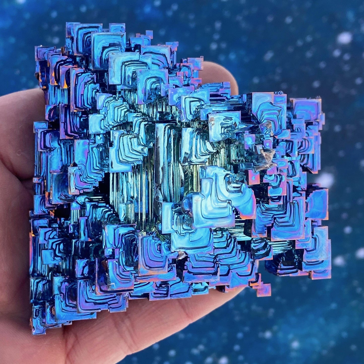 13.5 Ounce / 383 Gram Blue Bismuth Crystal - C44