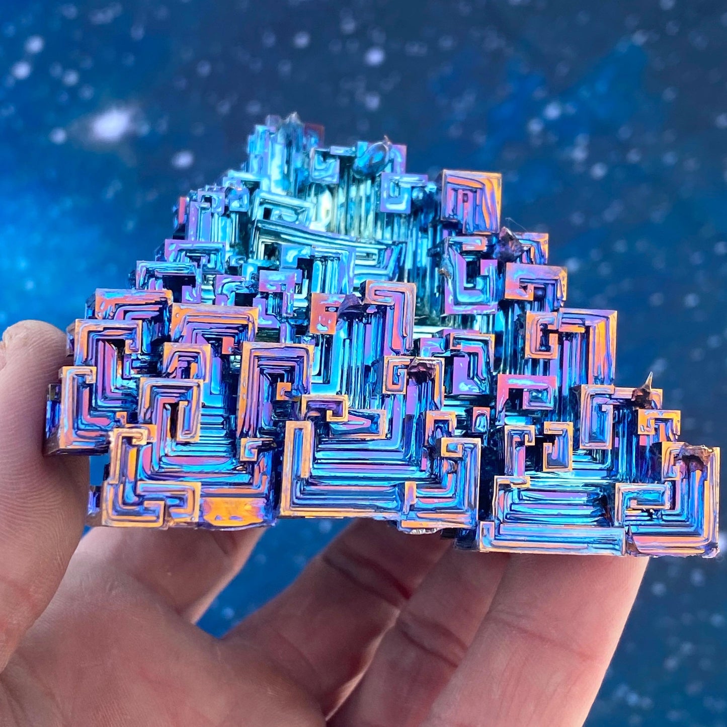 13.5 Ounce / 383 Gram Blue Bismuth Crystal - C44