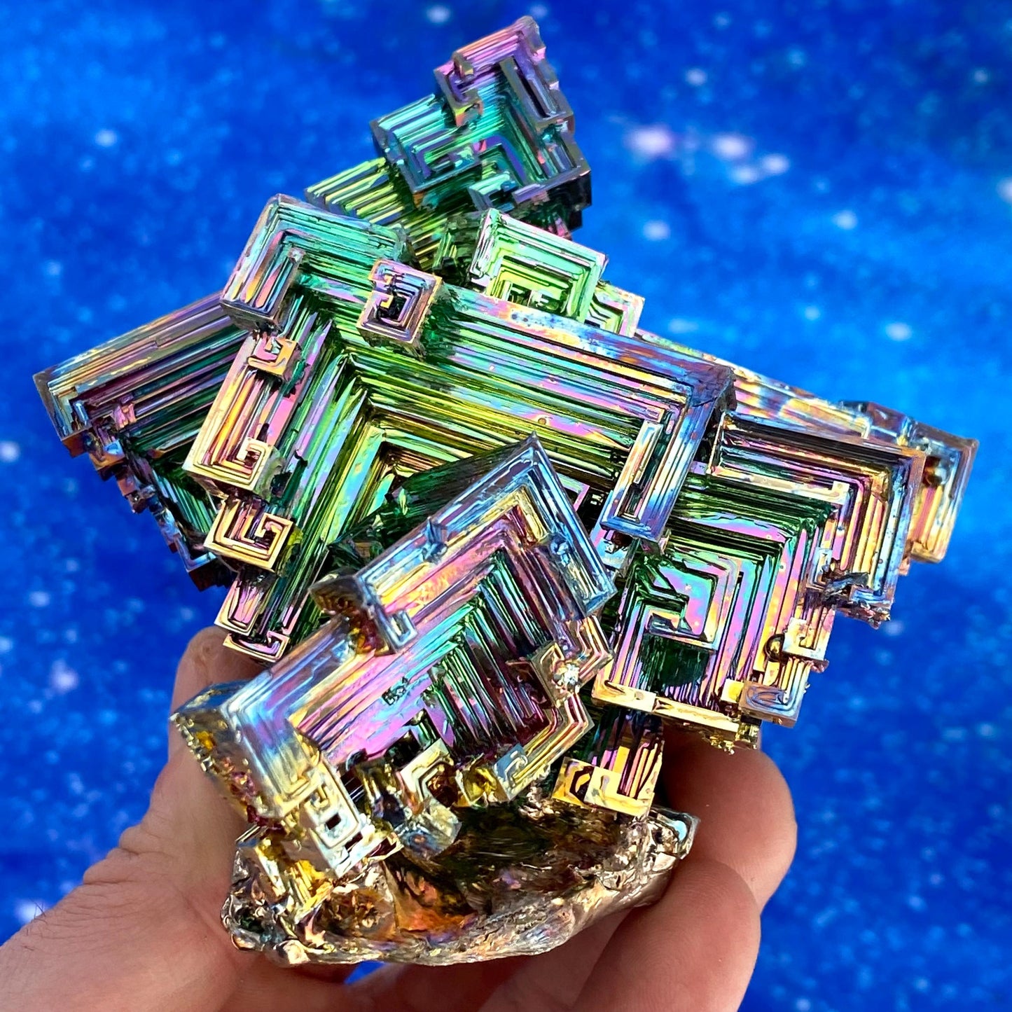2 Pound / 32 Ounce Rainbow Bismuth Crystal - E34