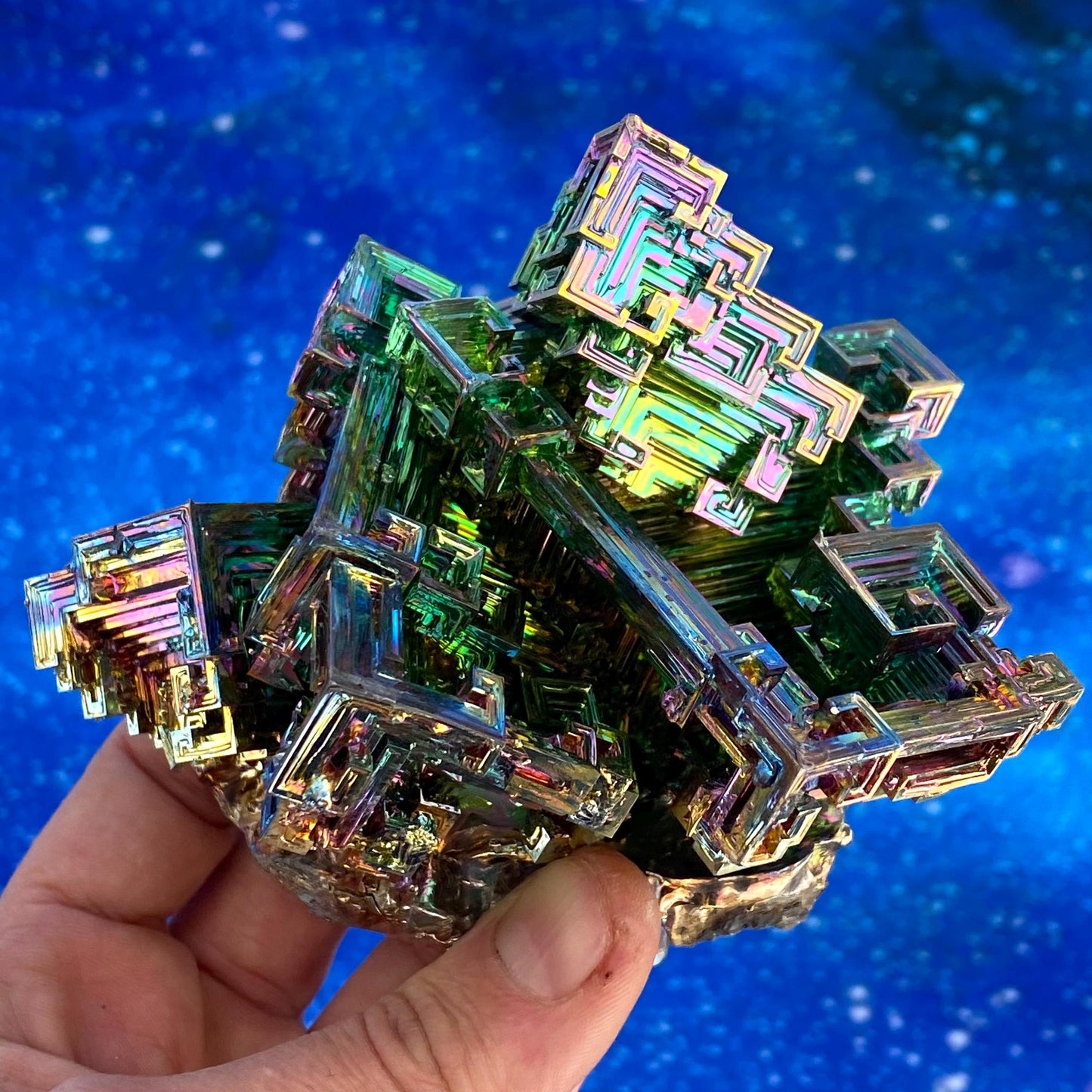2 Pound / 32 Ounce Rainbow Bismuth Crystal - E34
