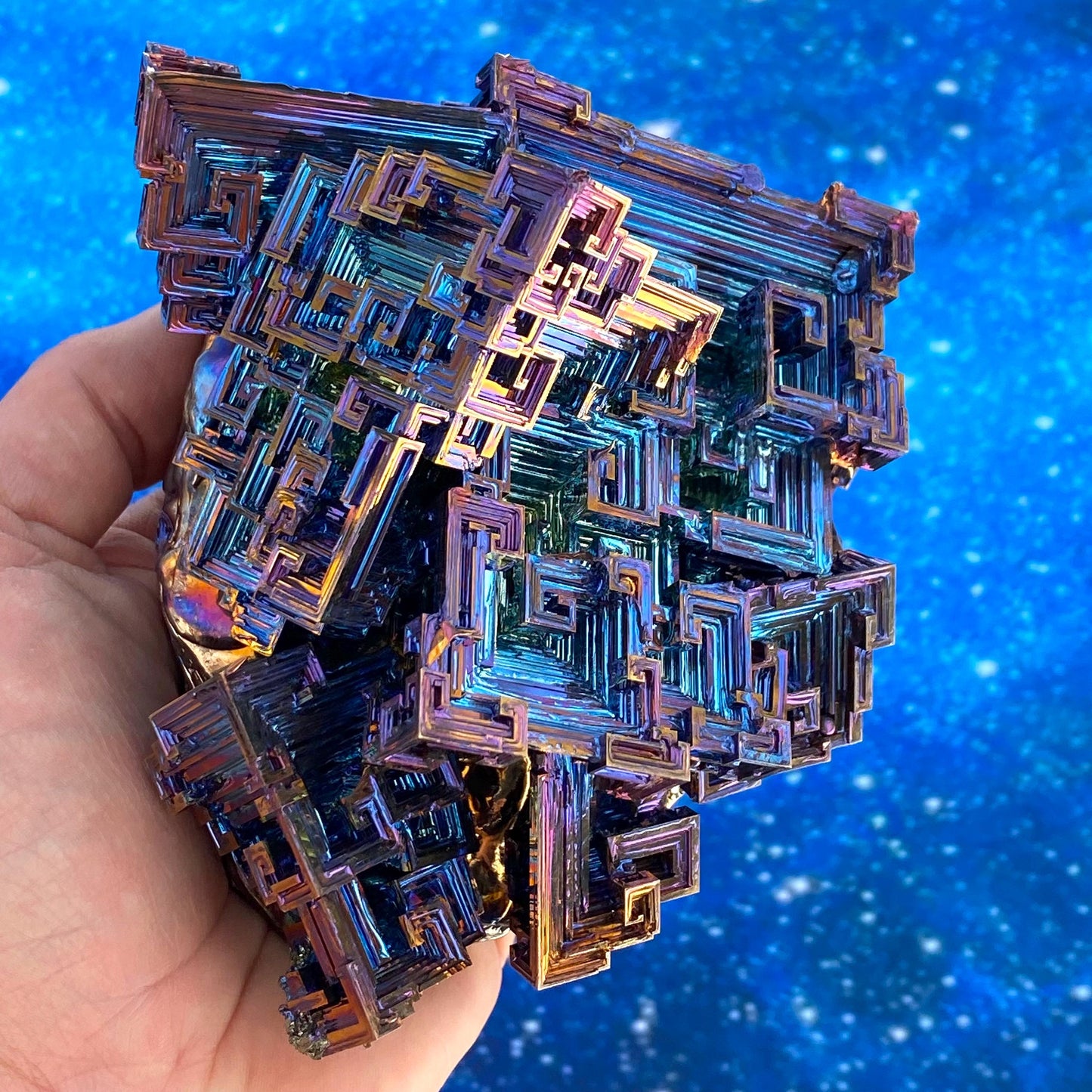 4.3 Pound / 68 Ounce Blue Bismuth Crystal - E37