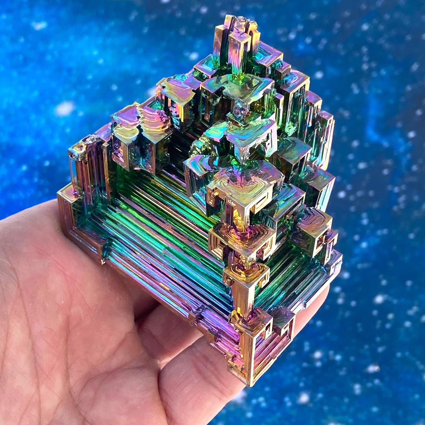 13.1 Ounce / 371 Gram Rainbow Bismuth Crystal - C45