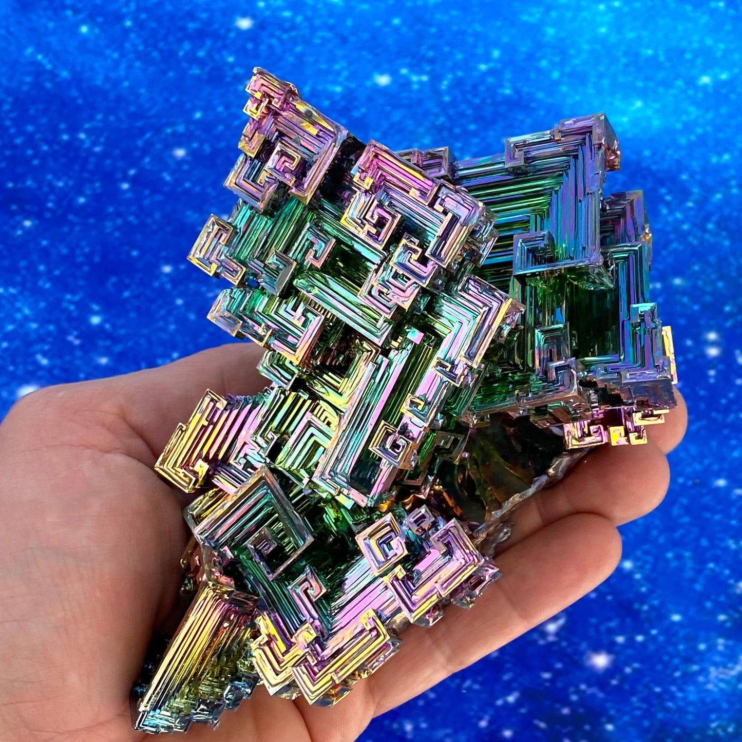 2.3 Pound / 37 Ounce Rainbow Bismuth Crystal - E35