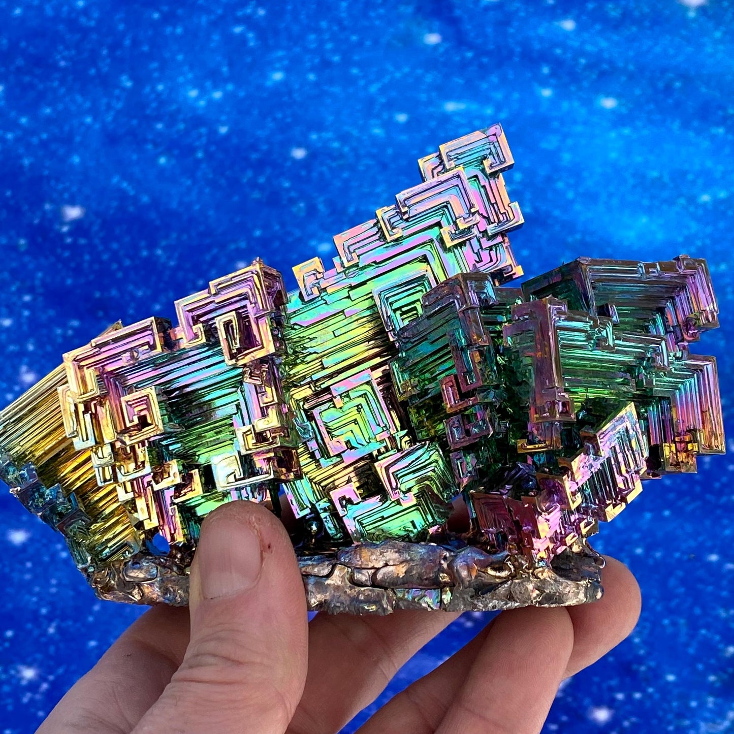2.3 Pound / 37 Ounce Rainbow Bismuth Crystal - E35