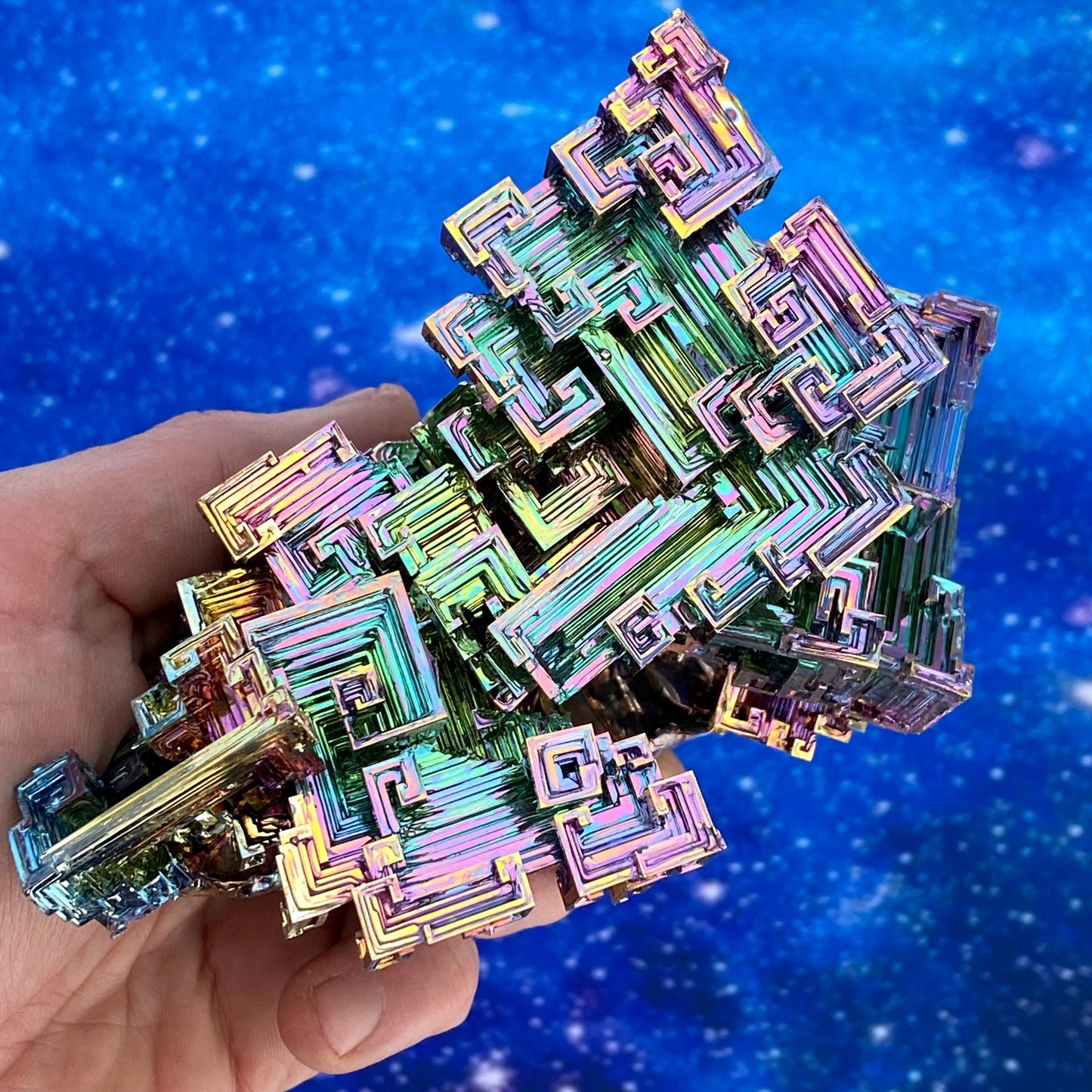 2.3 Pound / 37 Ounce Rainbow Bismuth Crystal - E35