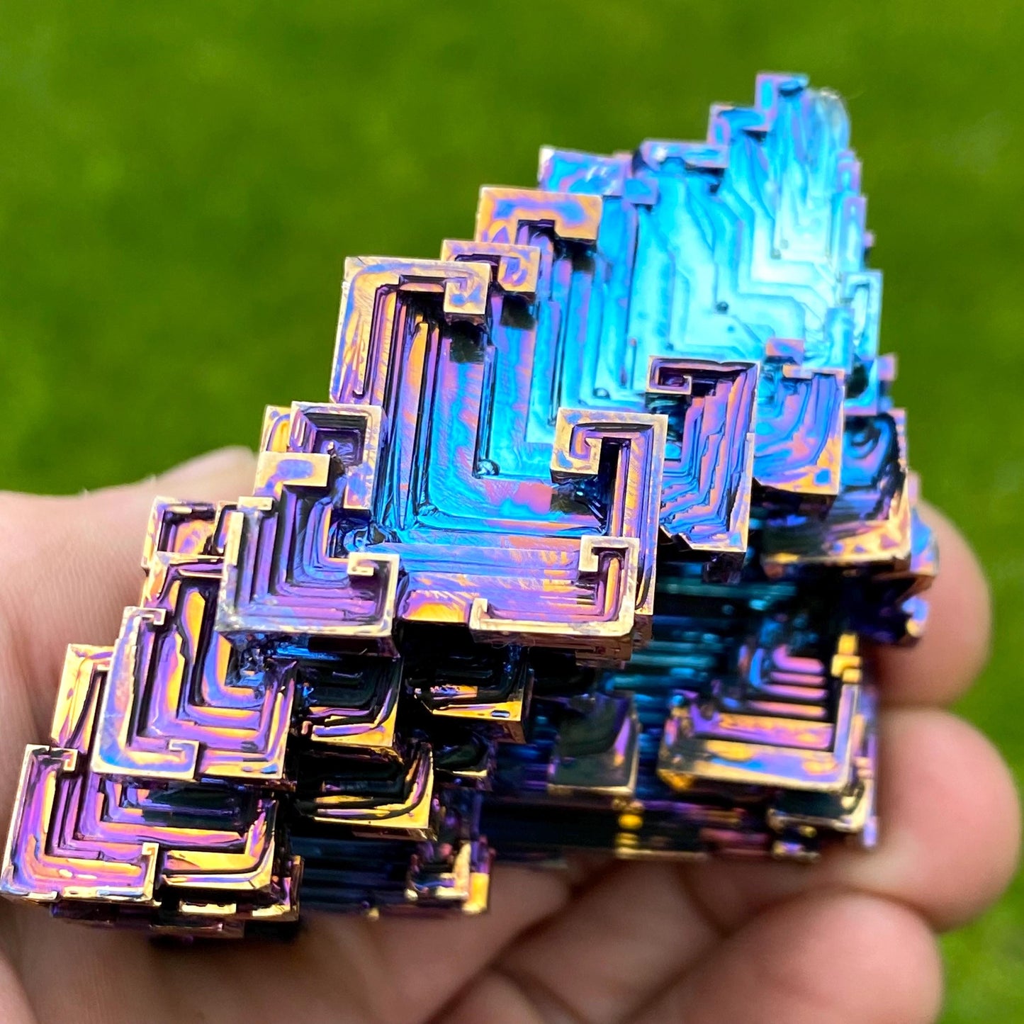 7.9 Ounce / 223 Gram Blue Bismuth Crystal - B54