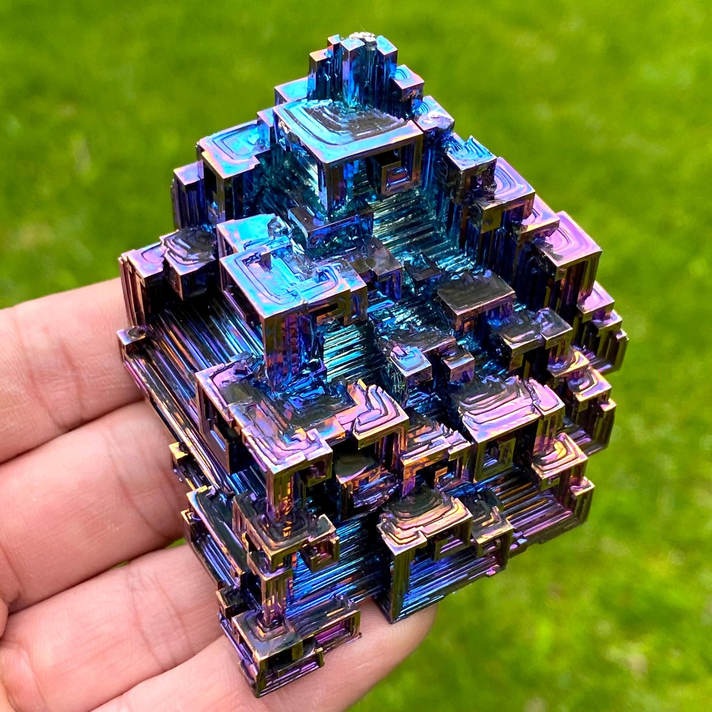 7.9 Ounce / 223 Gram Blue Bismuth Crystal - B54
