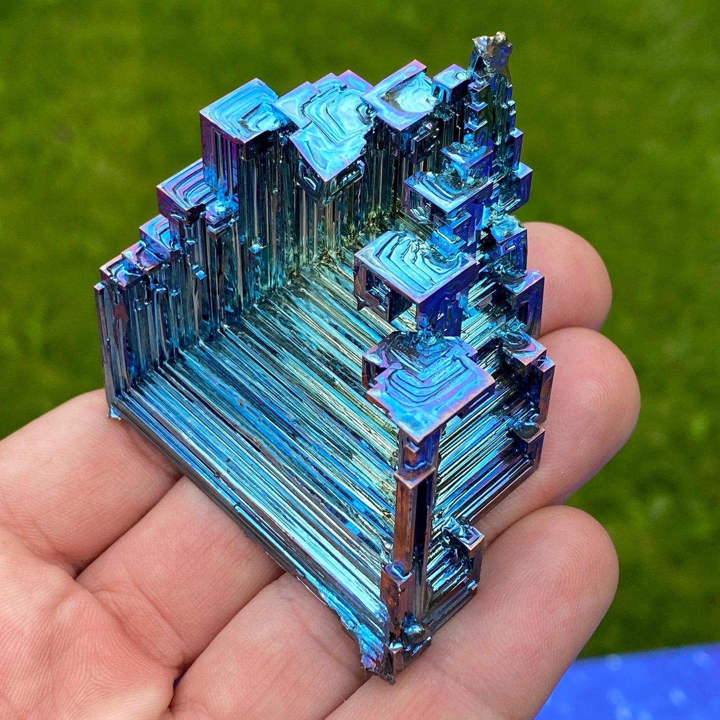 5.7 Ounce / 162 Gram Blue Bismuth Crystal - A43