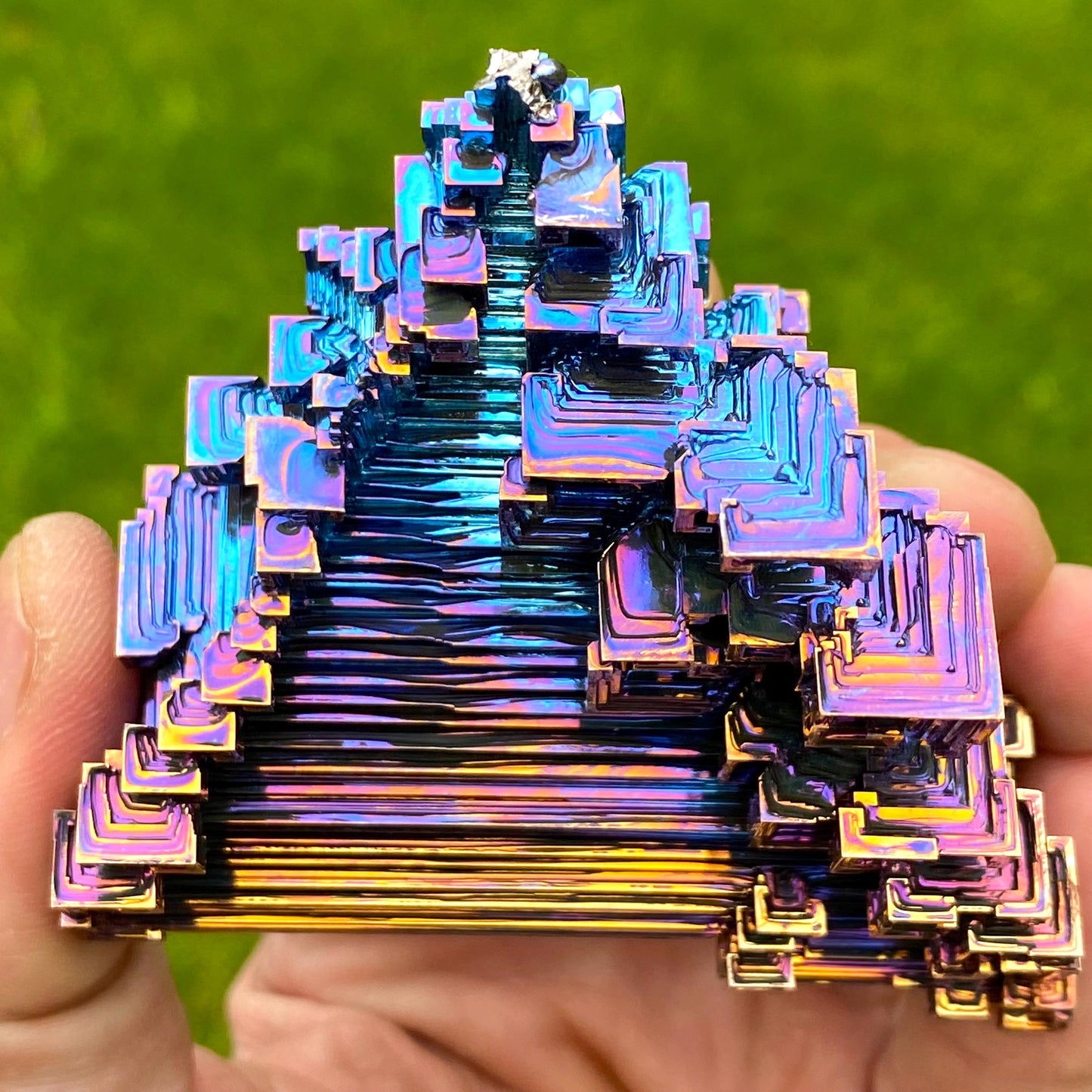 7.8 Ounce / 220 Gram Blue Bismuth Crystal - B58