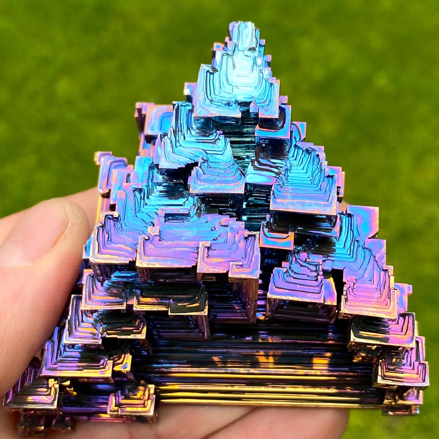 7.8 Ounce / 220 Gram Blue Bismuth Crystal - B58