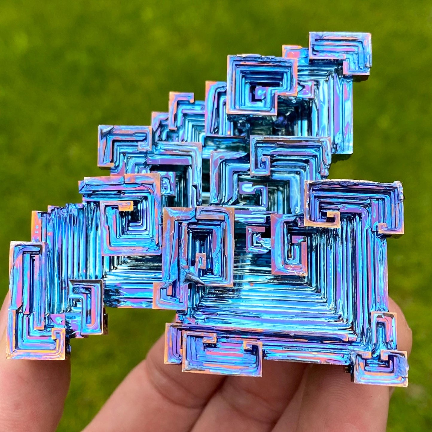 7.3 Ounce / 207 Gram Blue Bismuth Crystal - B60