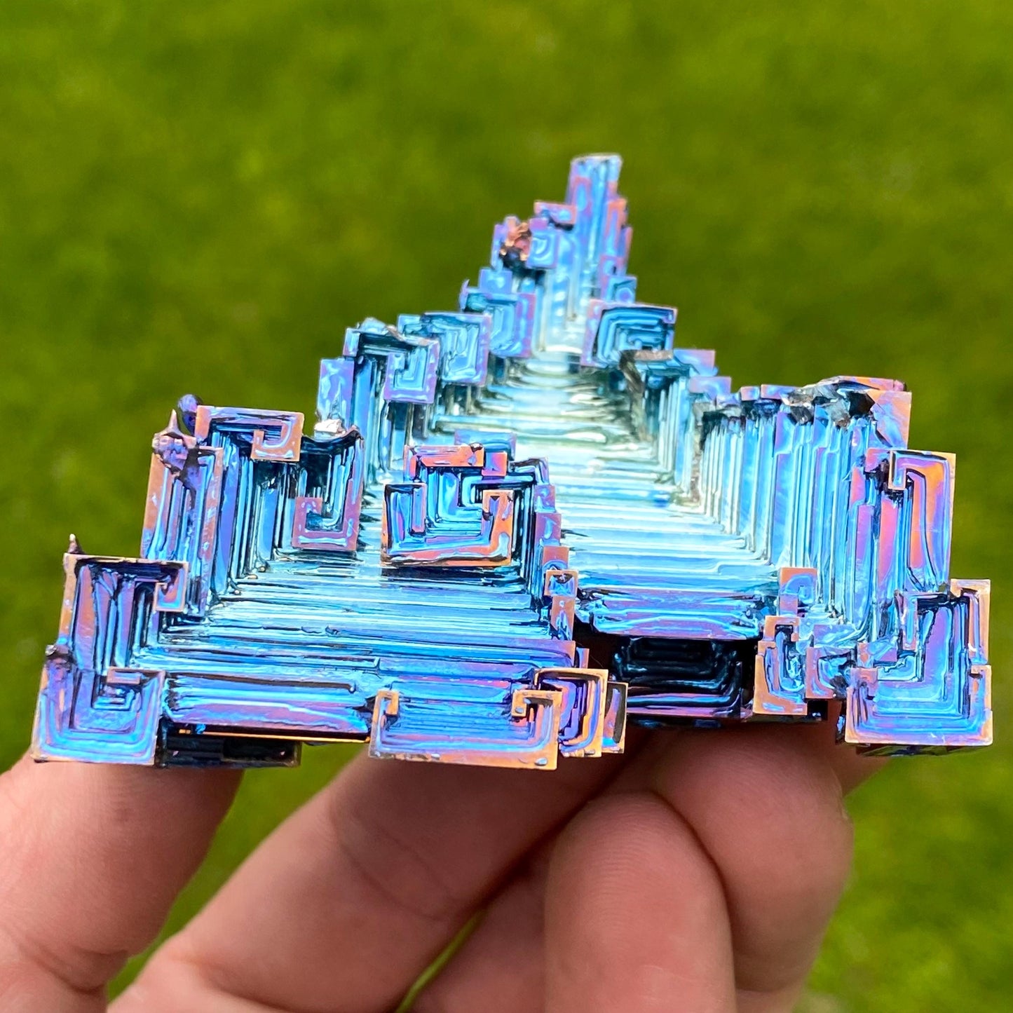 7.3 Ounce / 207 Gram Blue Bismuth Crystal - B60