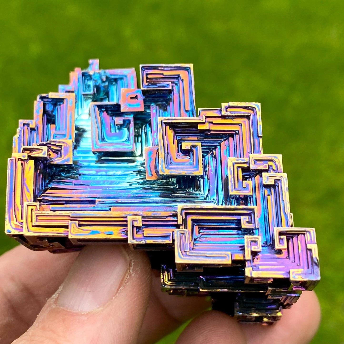 7.9 Ounce / 223 Gram Blue Bismuth Crystal - B54