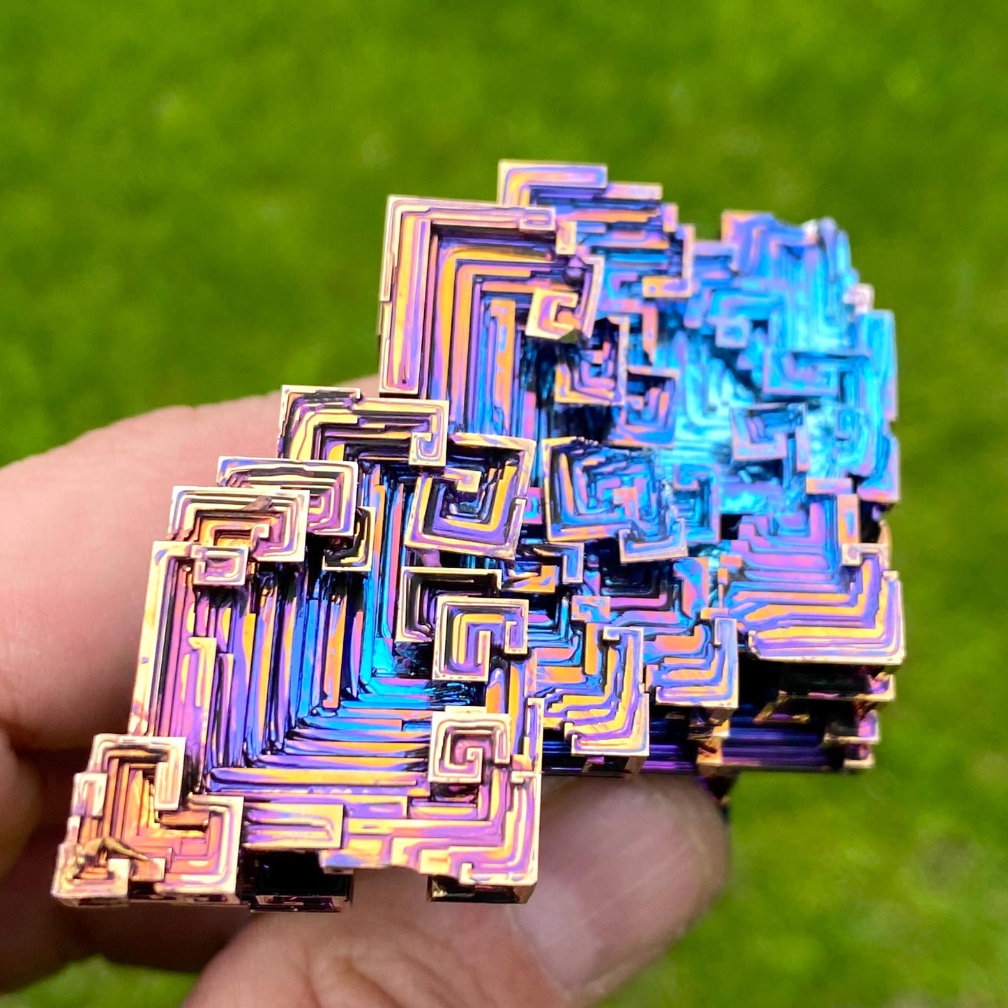 7.8 Ounce / 220 Gram Blue Bismuth Crystal - B58