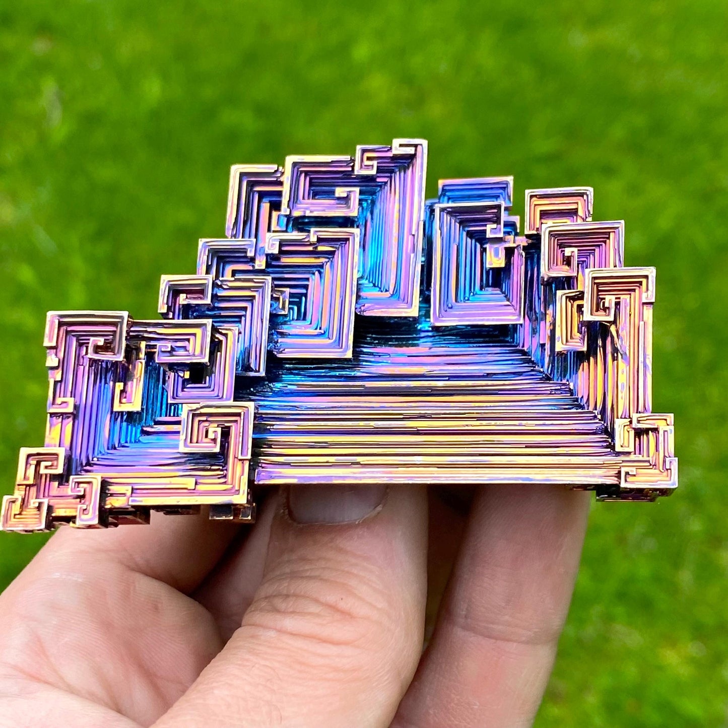 7.8 Ounce / 220 Gram Blue Bismuth Crystal - B58