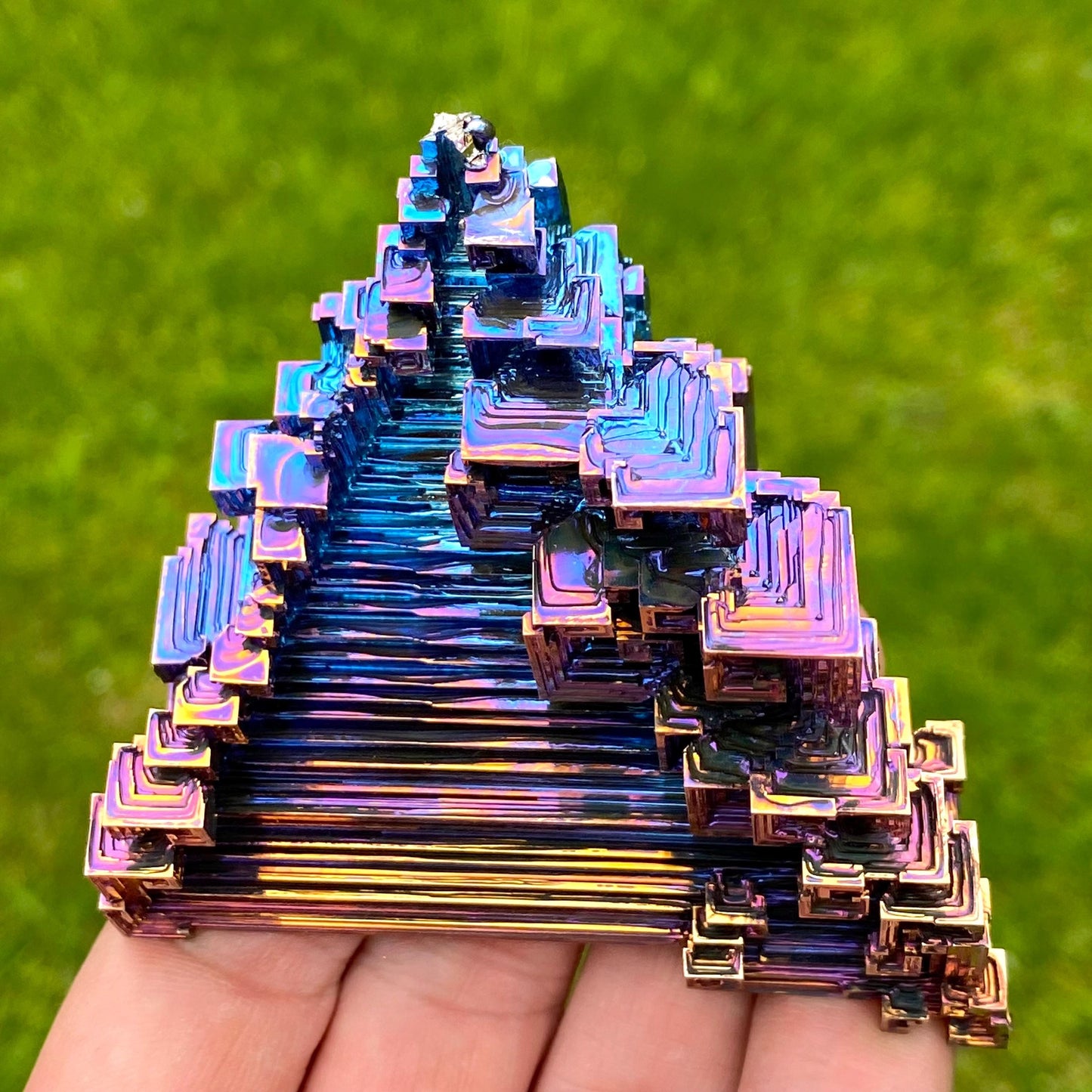 7.8 Ounce / 220 Gram Blue Bismuth Crystal - B58