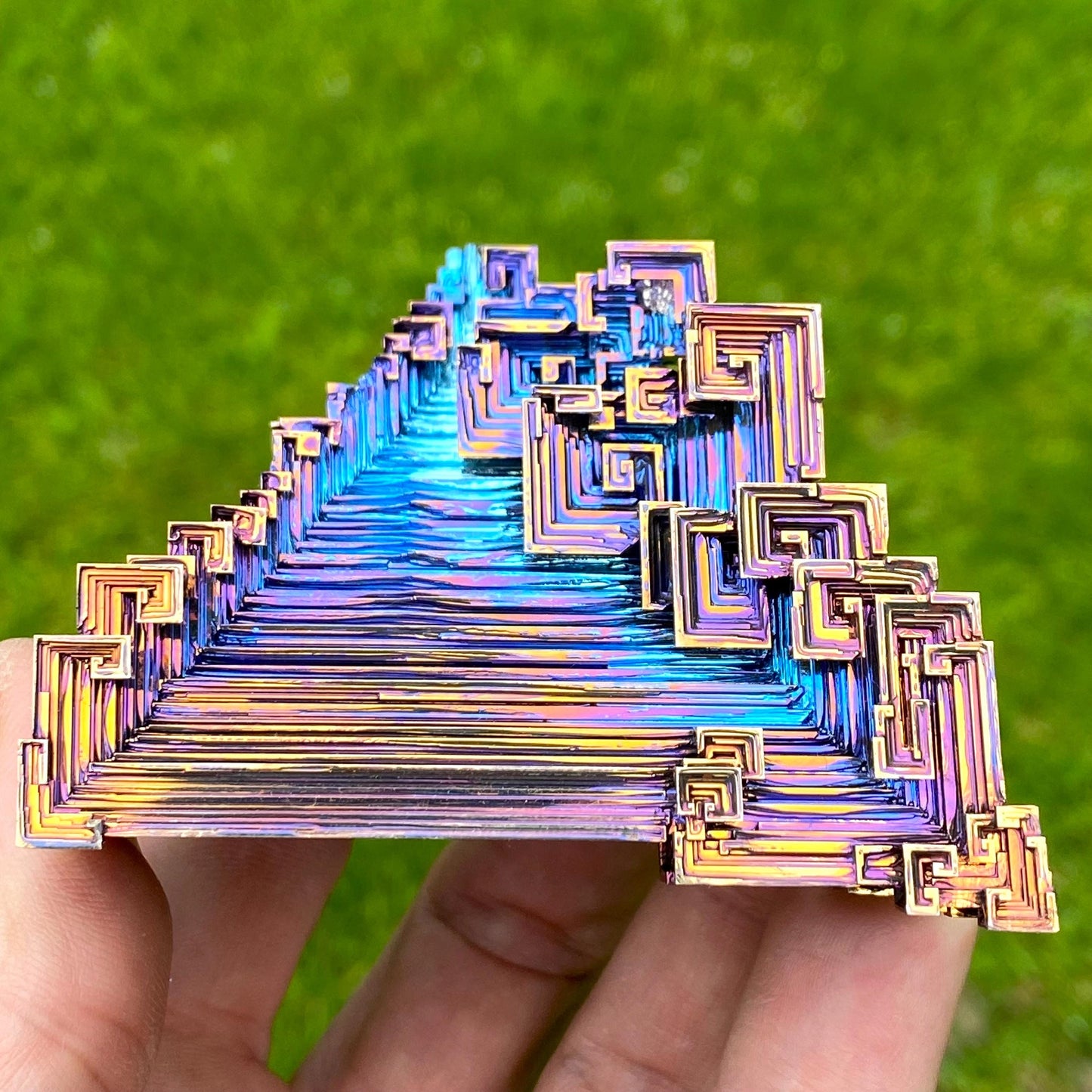 7.8 Ounce / 220 Gram Blue Bismuth Crystal - B58