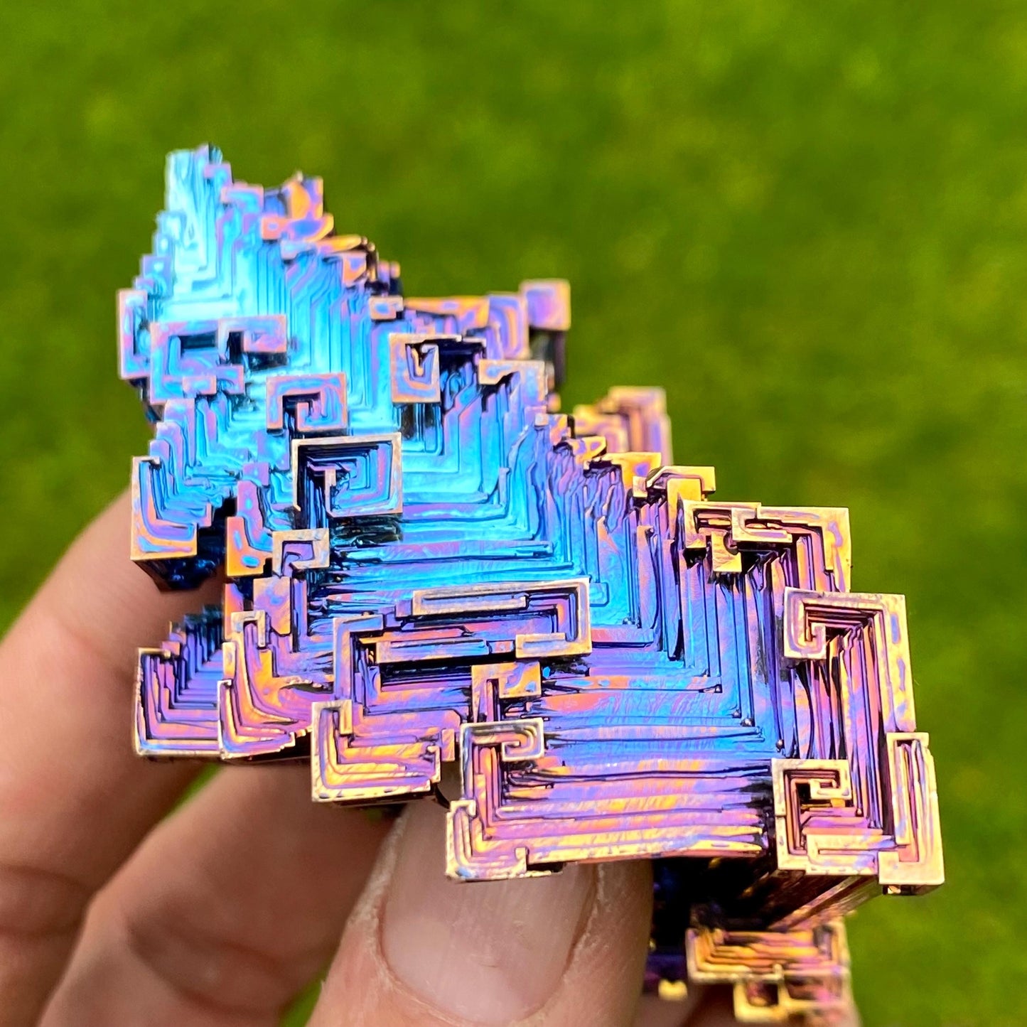 7.8 Ounce / 220 Gram Blue Bismuth Crystal - B58