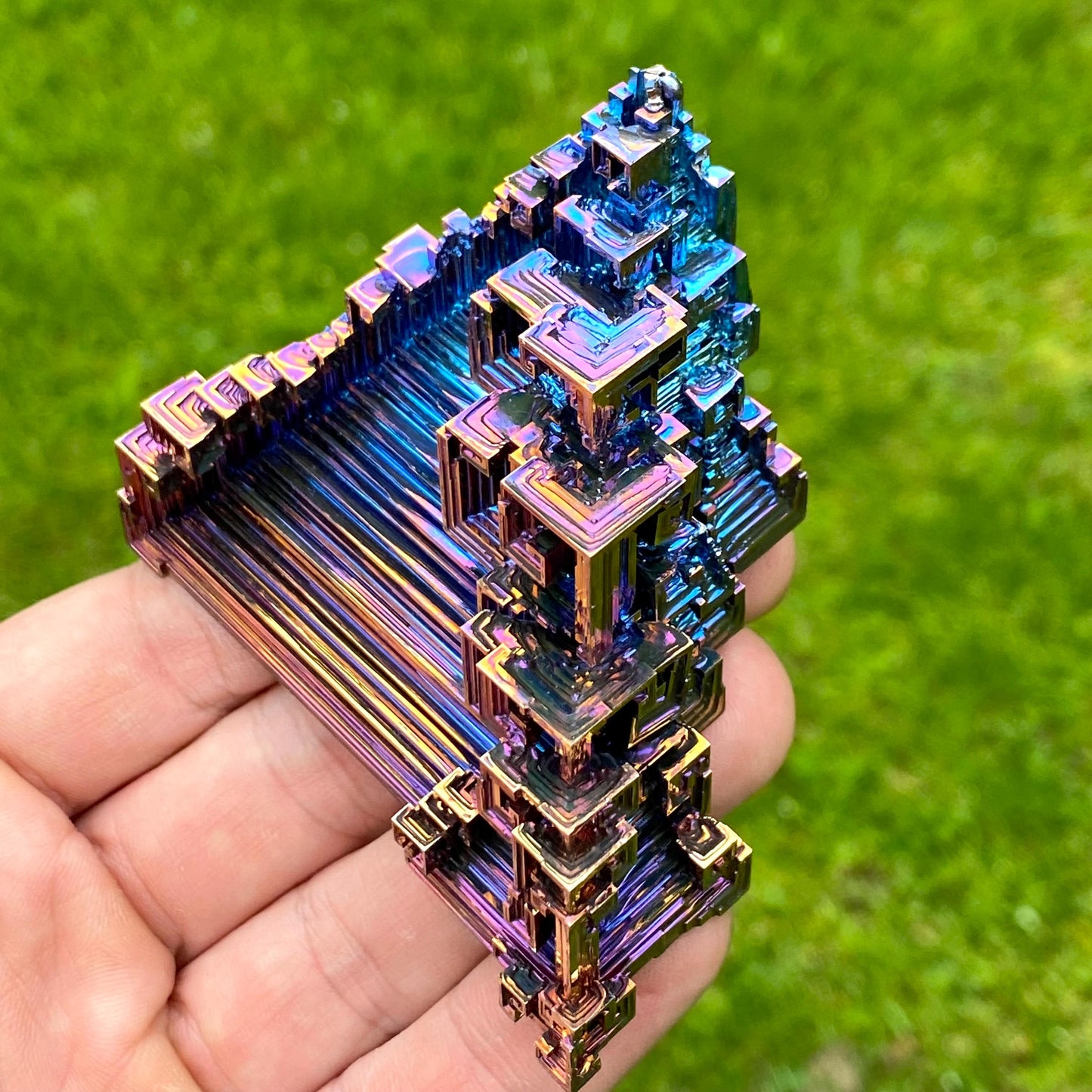 7.8 Ounce / 220 Gram Blue Bismuth Crystal - B58