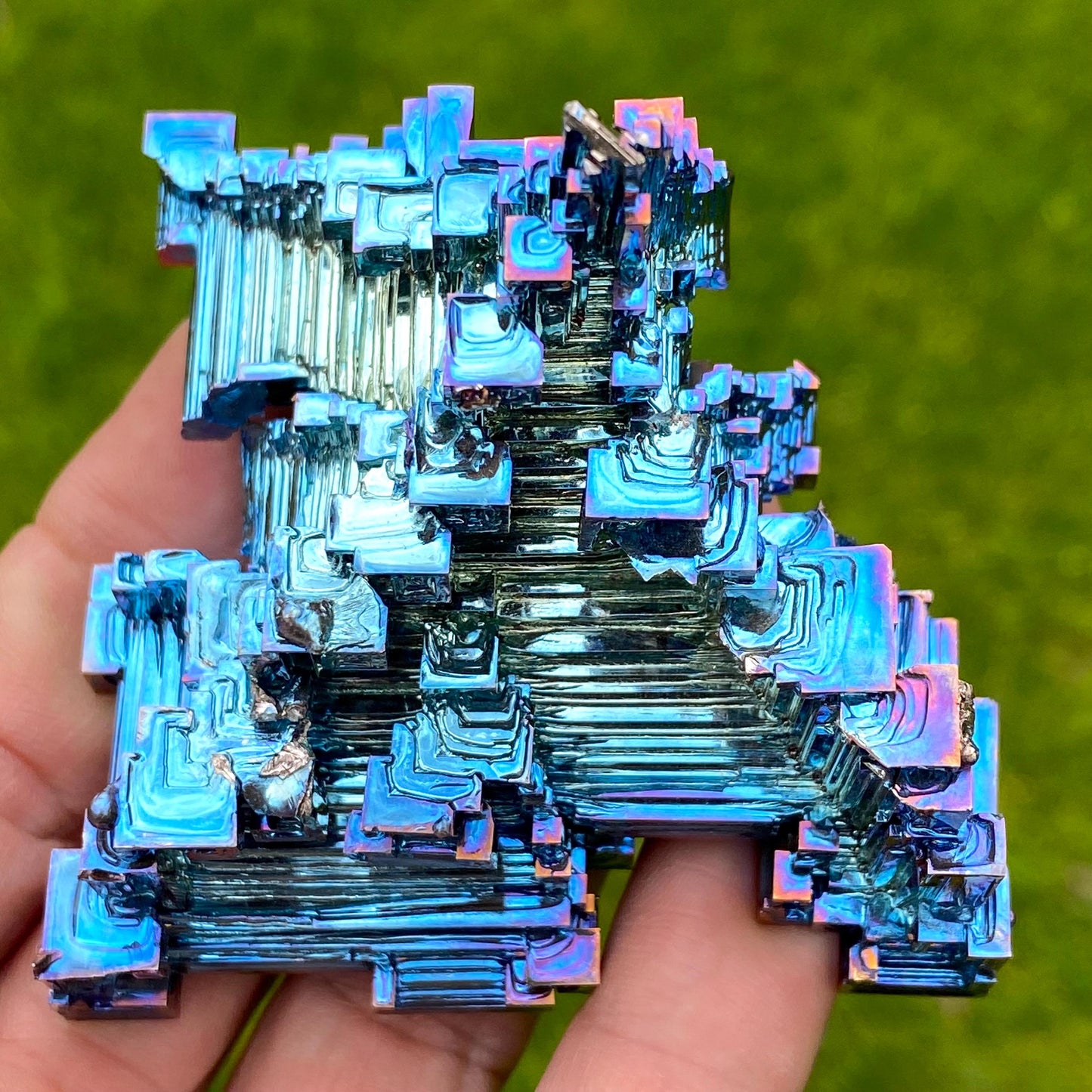 7.3 Ounce / 207 Gram Blue Bismuth Crystal - B60