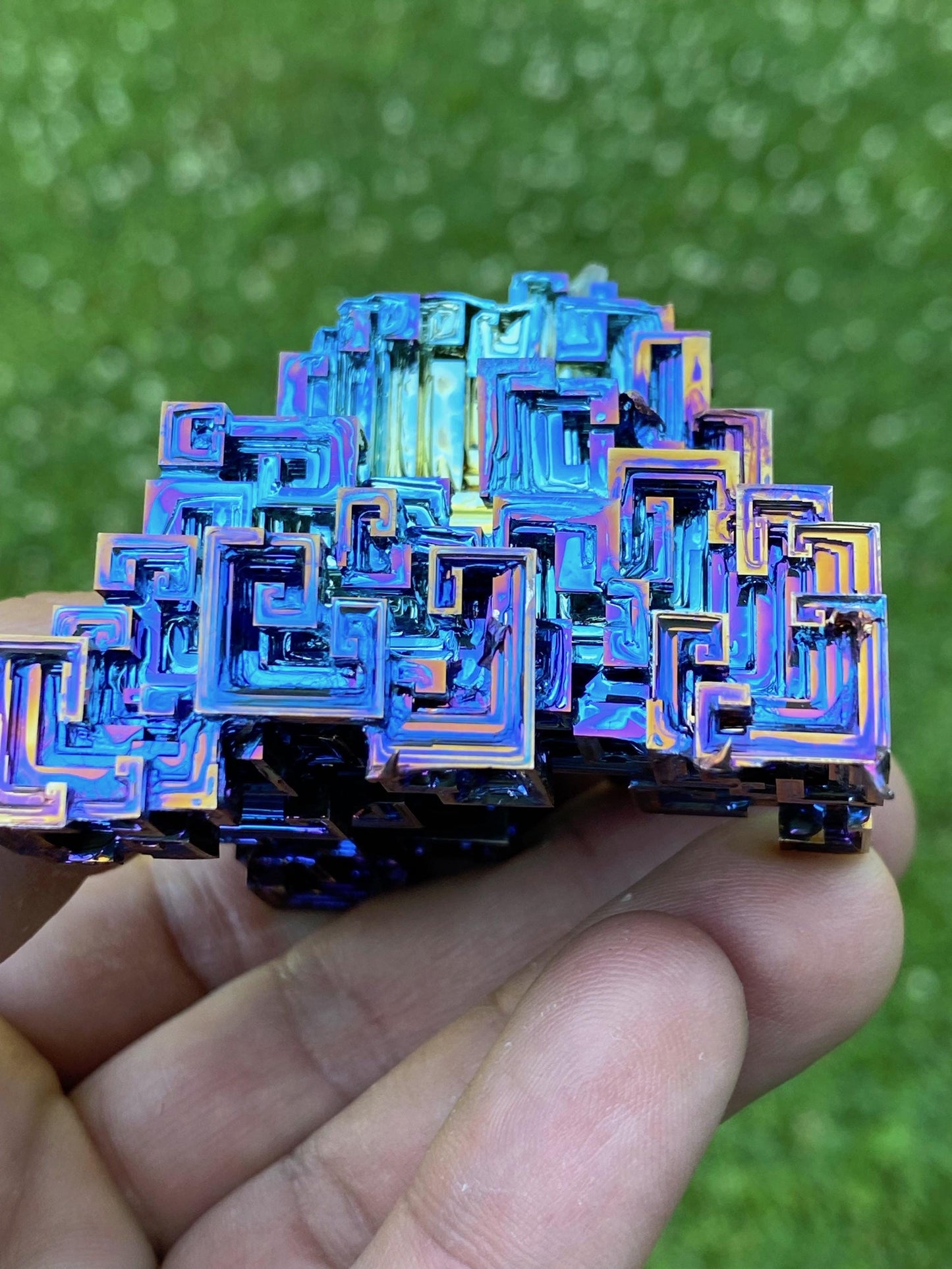 7.9 Ounce / 224 Gram Blue Bismuth Crystal - B34