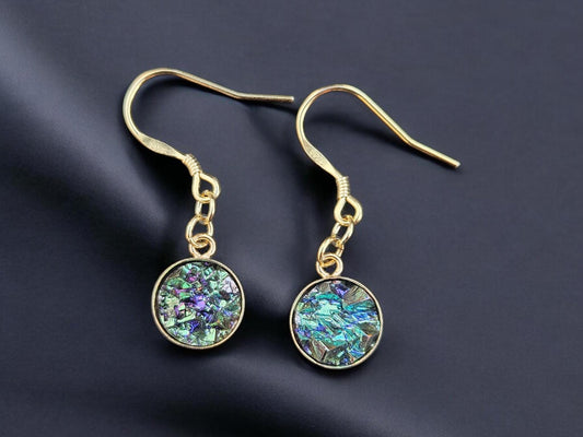 Green Vermeil Bismuth Earrings