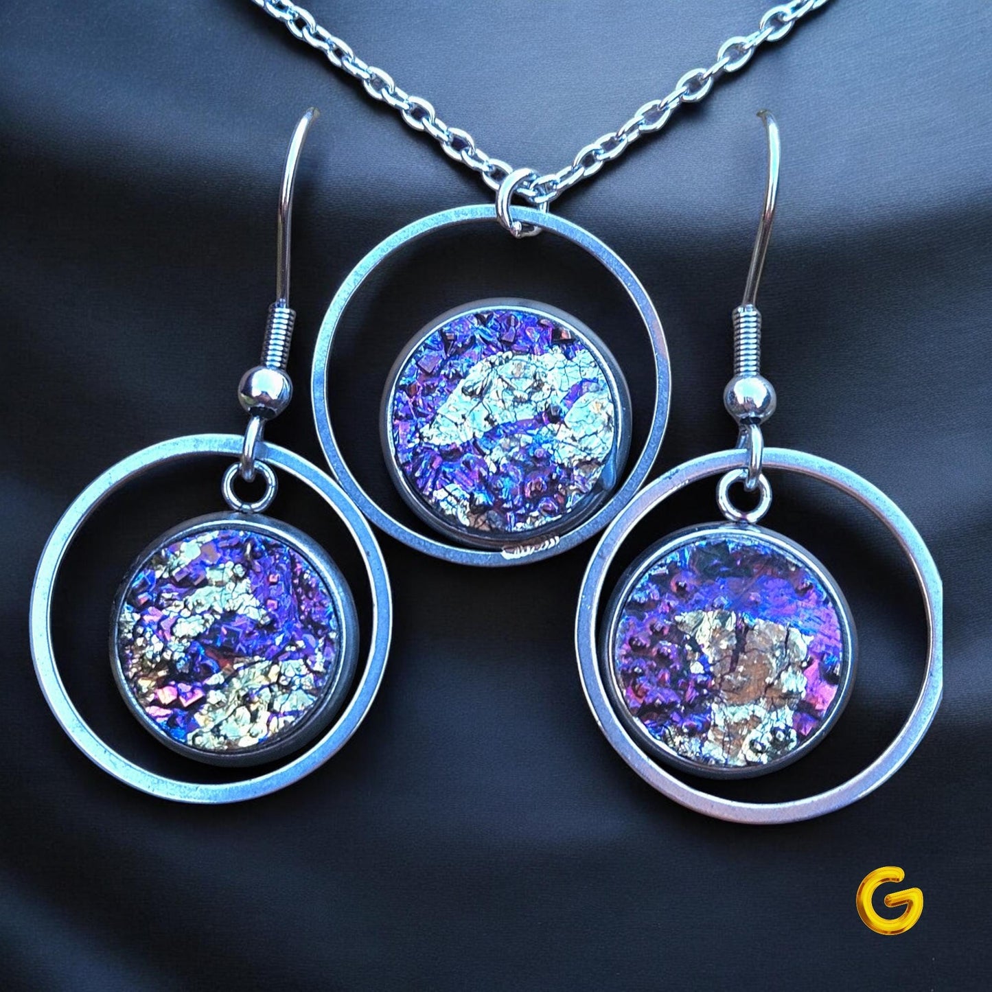 Bismuth Earrings and Necklace Sets