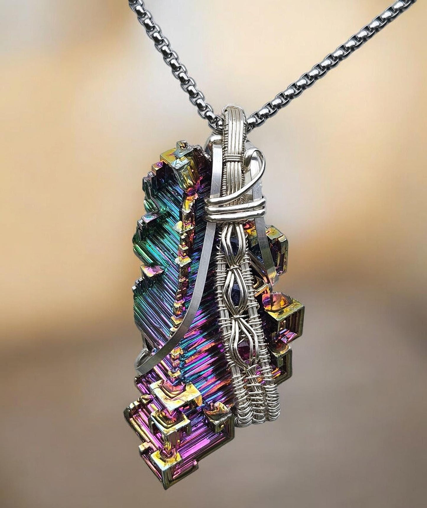 Bismuth in Sterling, Tourmaline Gems