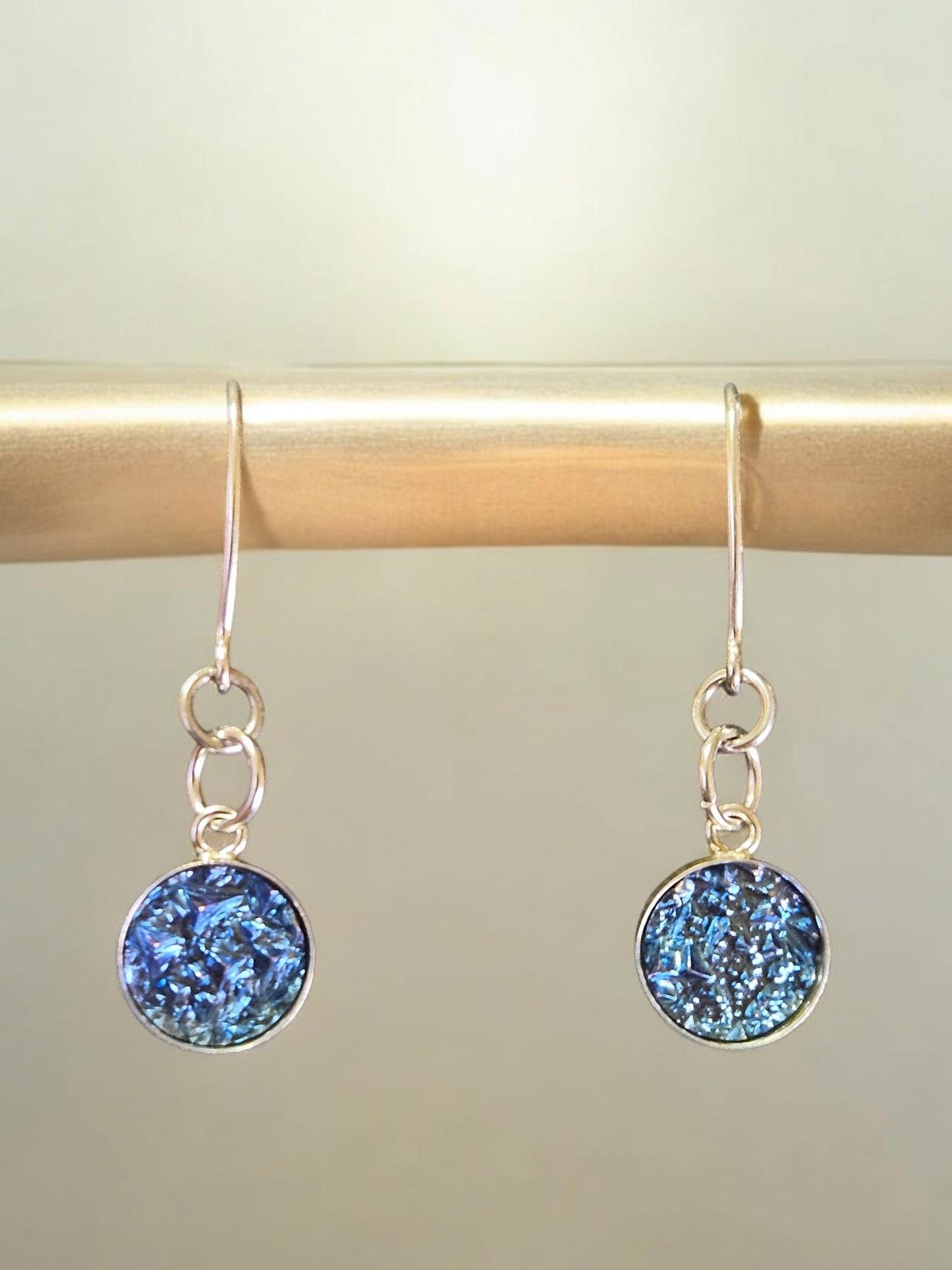 Sterling Blue Bismuth Earrings