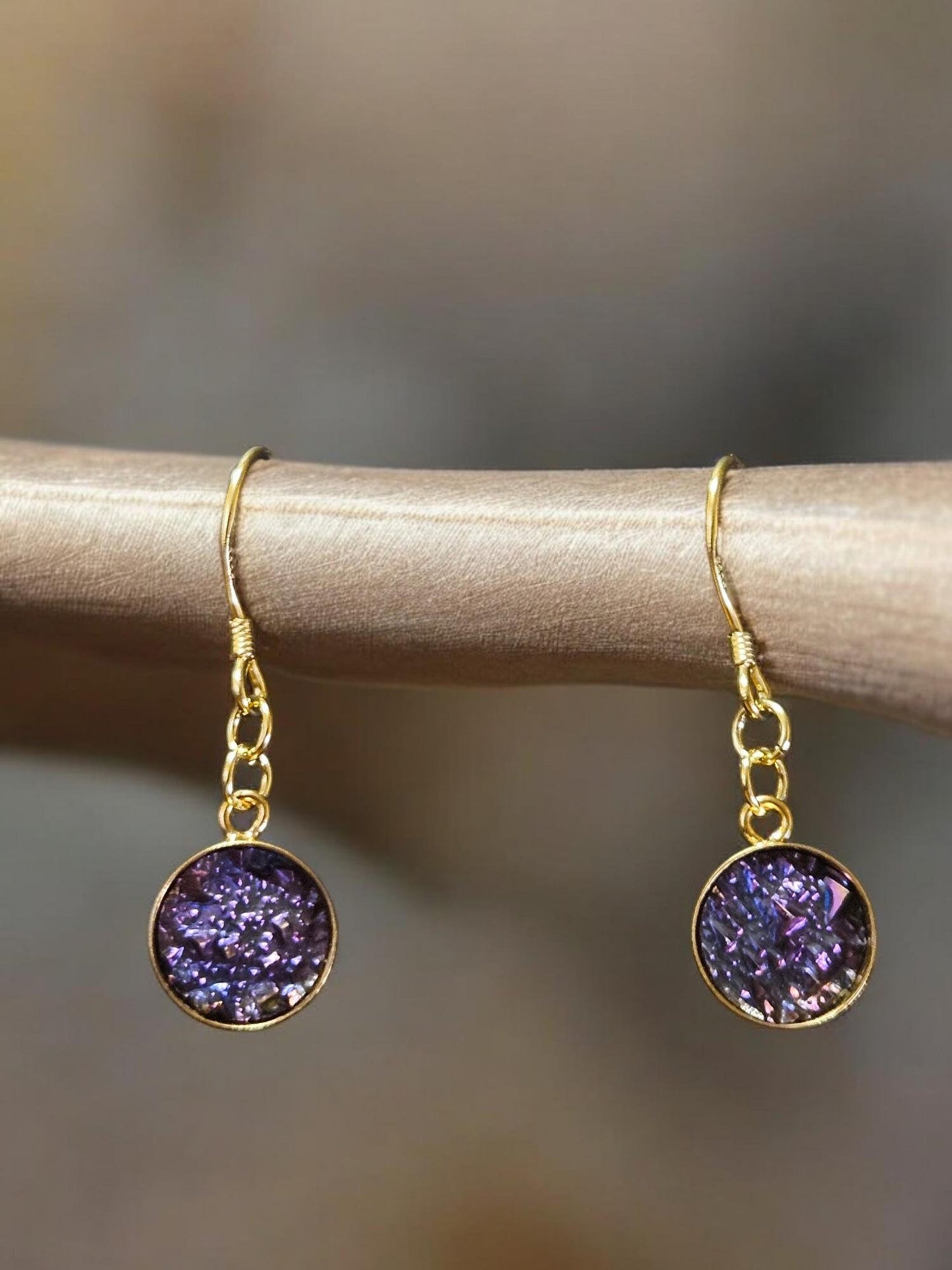 Purple Vermeil Bismuth Earrings