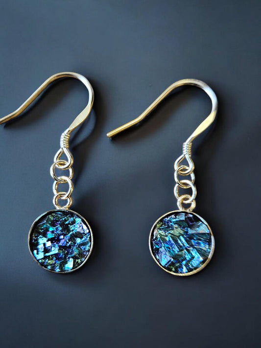 Sterling Blue Bismuth Earrings