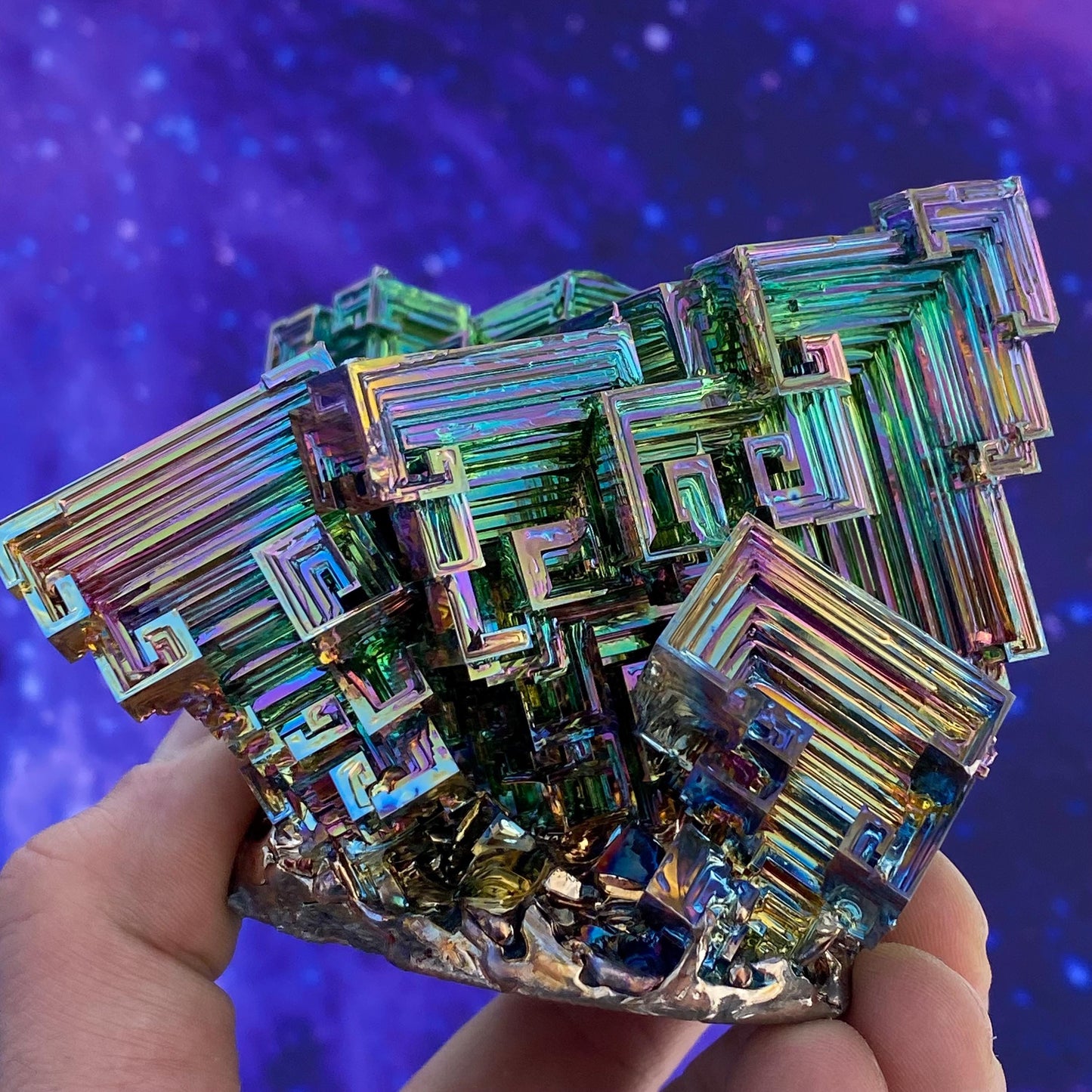 2.1 Pound / 34 Ounce Rainbow Bismuth Crystal - E27