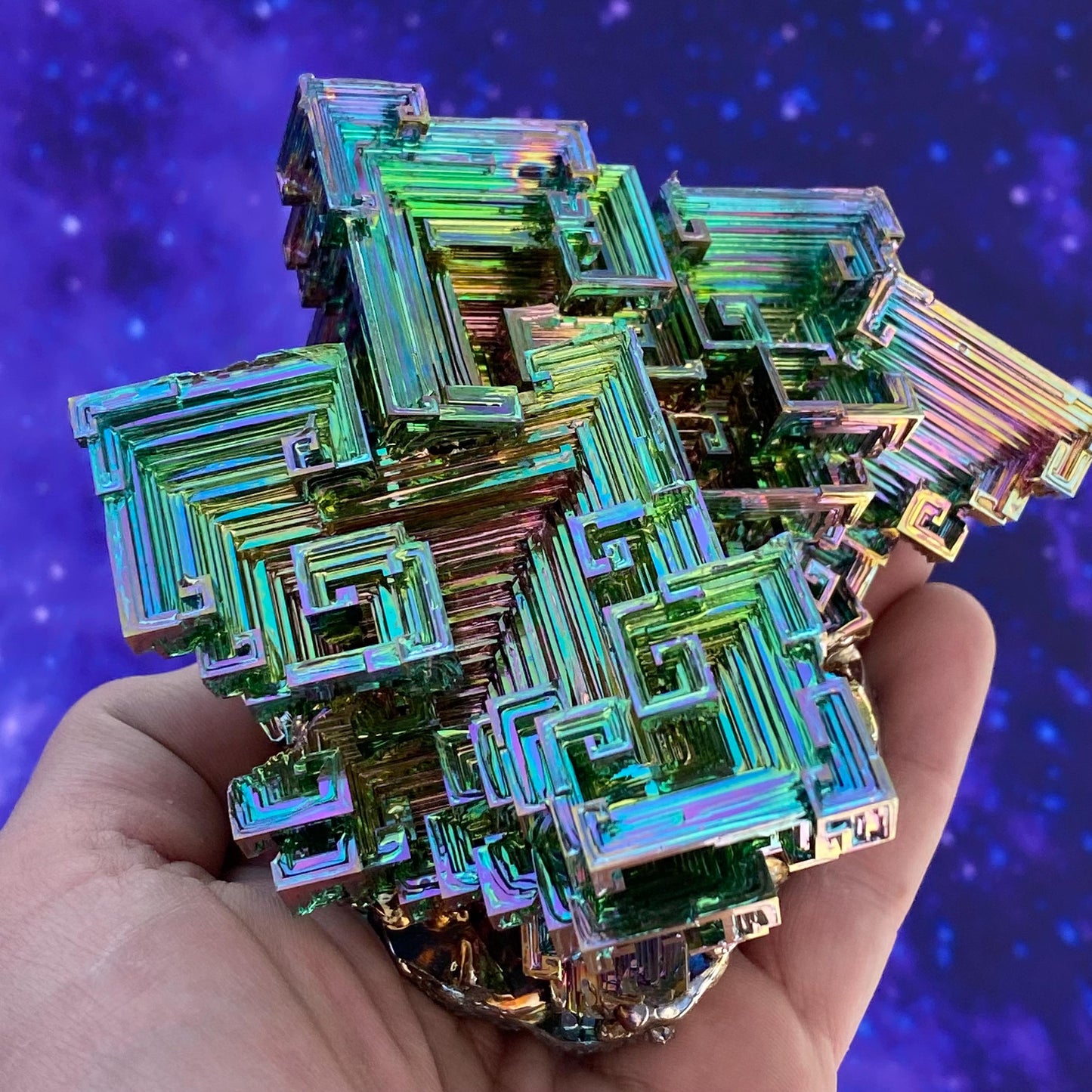 2.1 Pound / 34 Ounce Rainbow Bismuth Crystal - E27