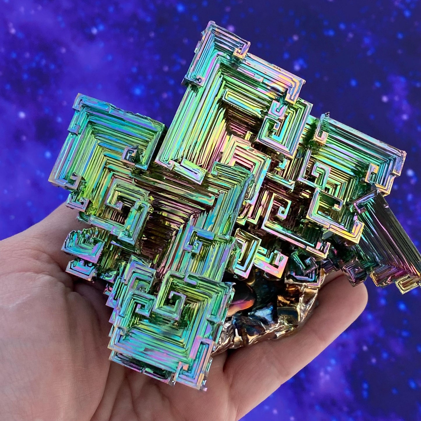 2.1 Pound / 34 Ounce Rainbow Bismuth Crystal - E27