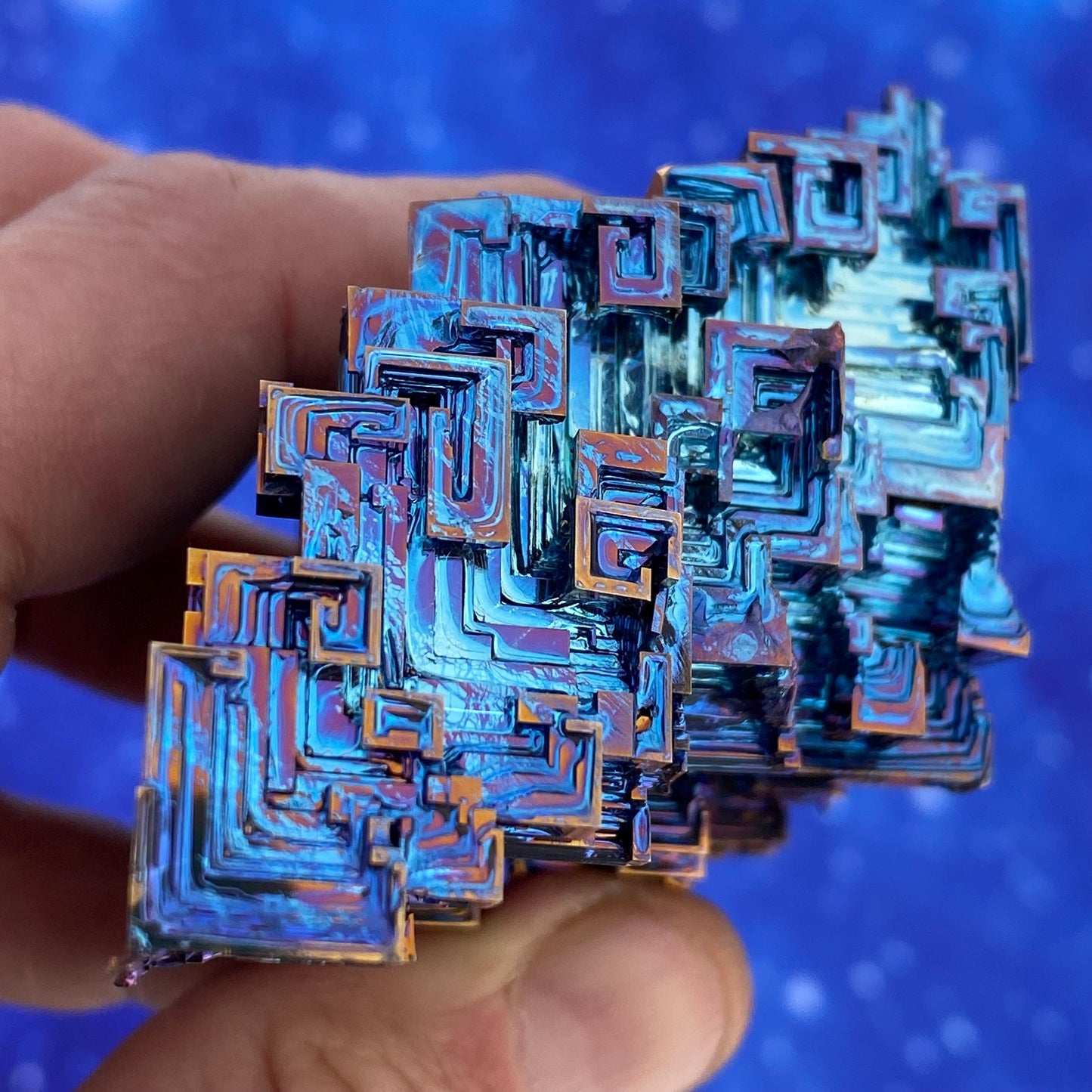 8.7 Ounce / 246 Gram Blue Bismuth Crystal - B50