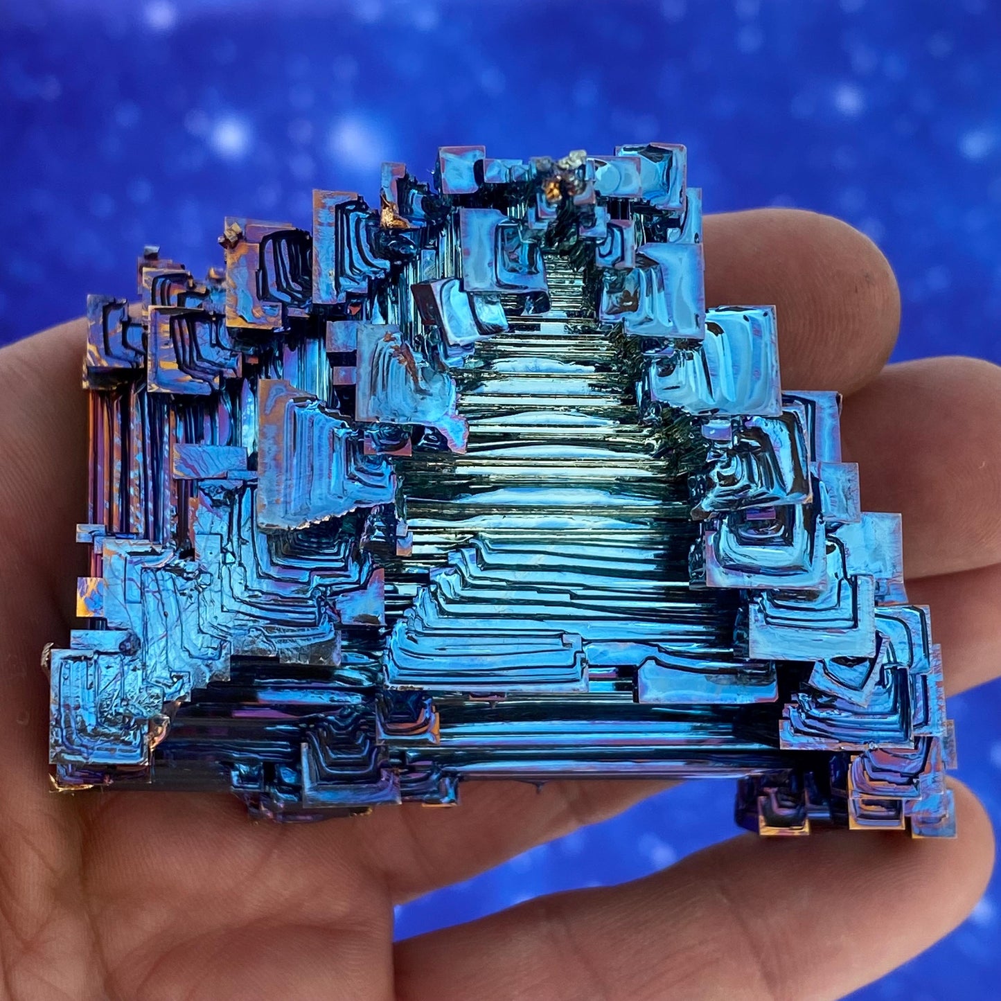 8.7 Ounce / 246 Gram Blue Bismuth Crystal - B50