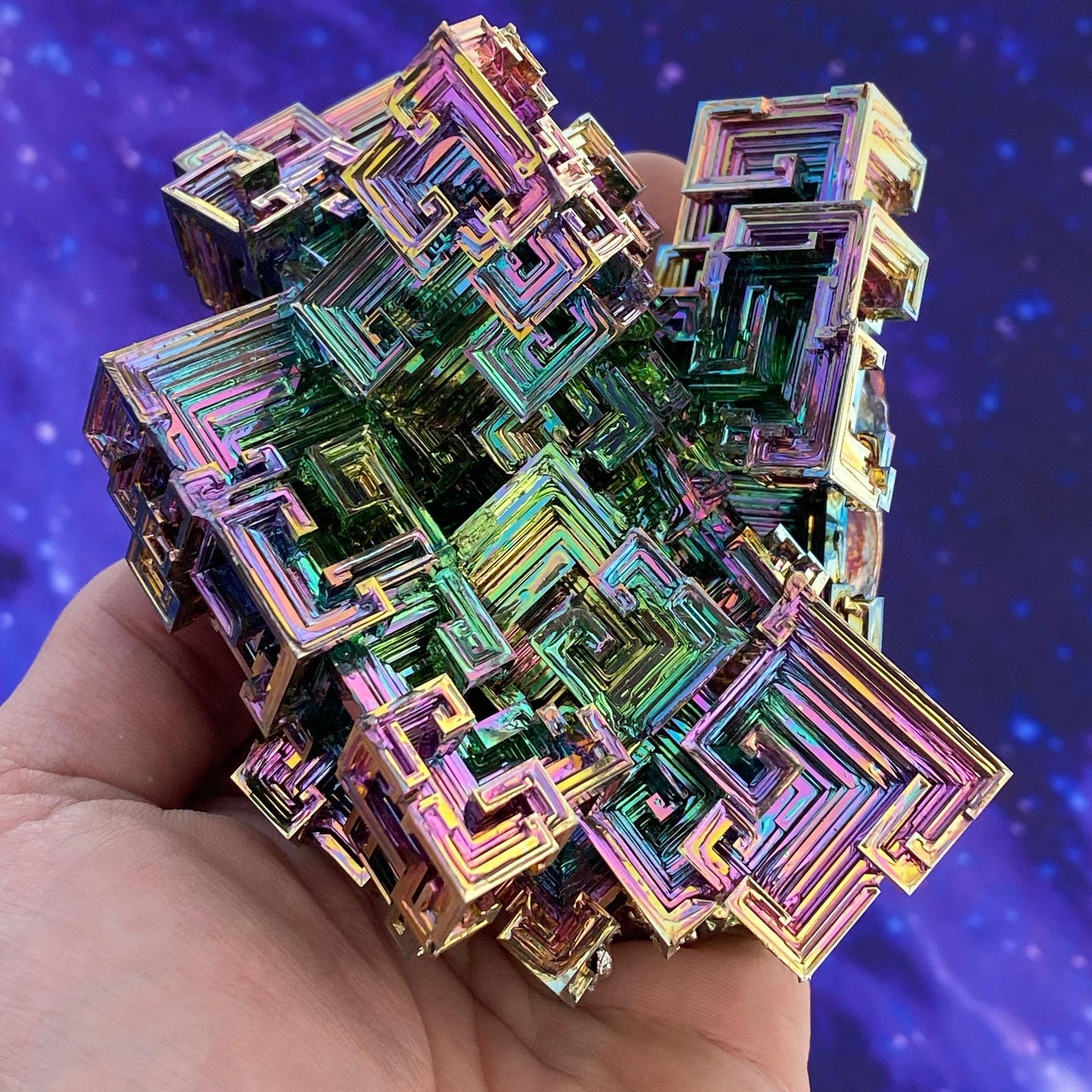 2.3 Pound / 36 Ounce Rainbow Bismuth Crystal - E25