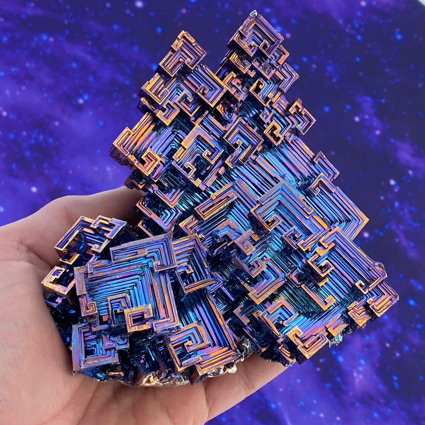 2.8 Pound / 44 Ounce Blue Bismuth Crystal - E26