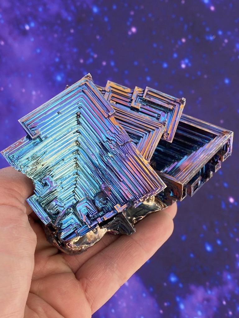 1.4 Pound / 23 Ounce Blue Bismuth Crystal - E29