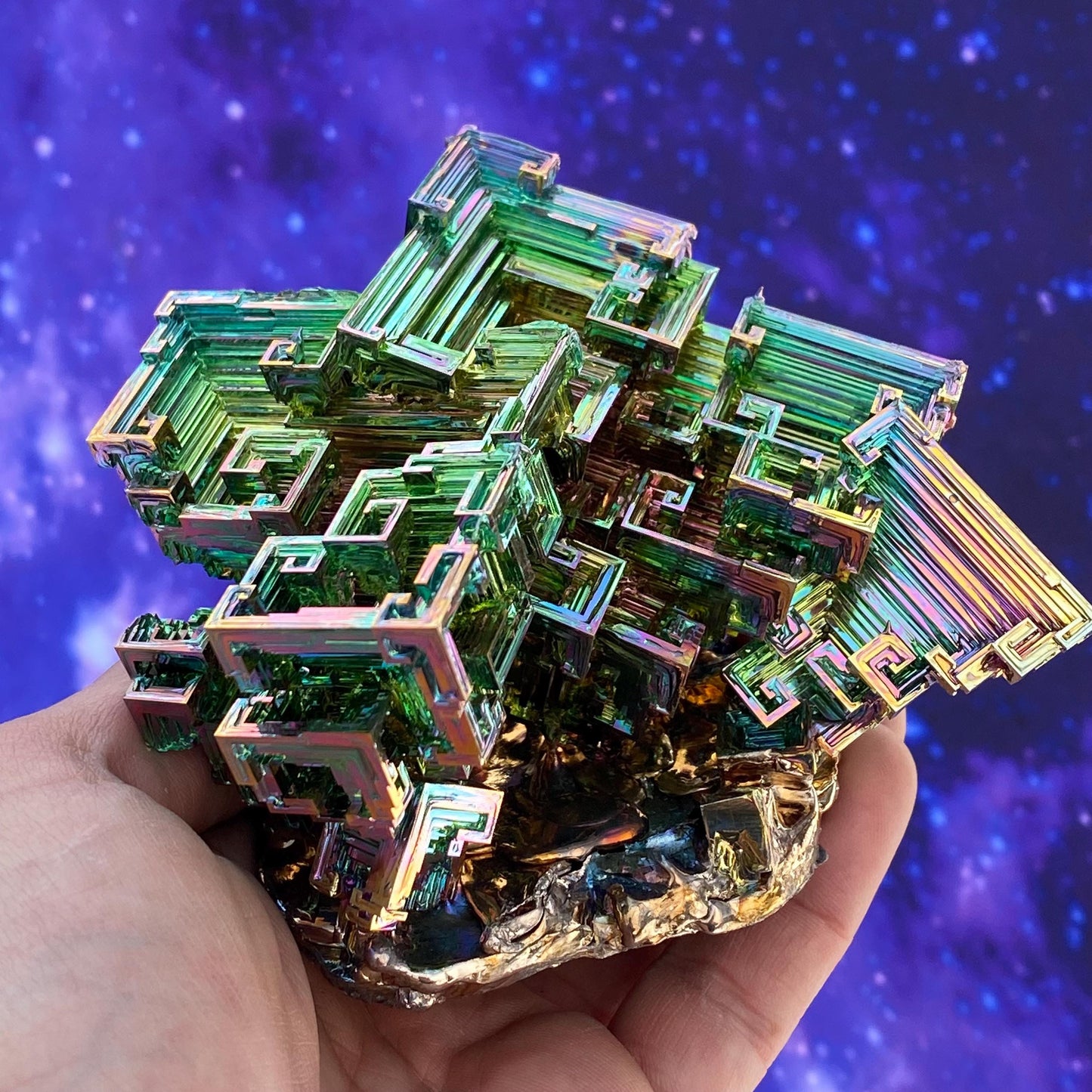 2.1 Pound / 34 Ounce Rainbow Bismuth Crystal - E27