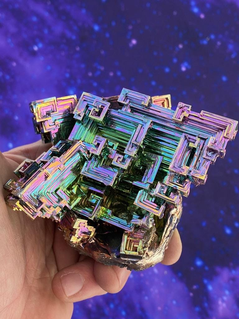 1.5 Pound / 24 Ounce Rainbow Bismuth Crystal - E30