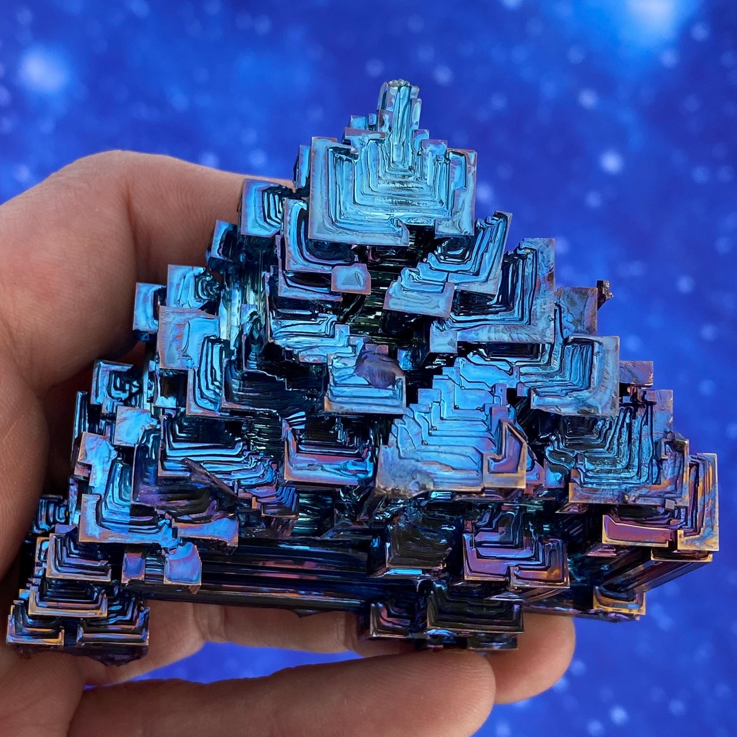 8.7 Ounce / 246 Gram Blue Bismuth Crystal - B50