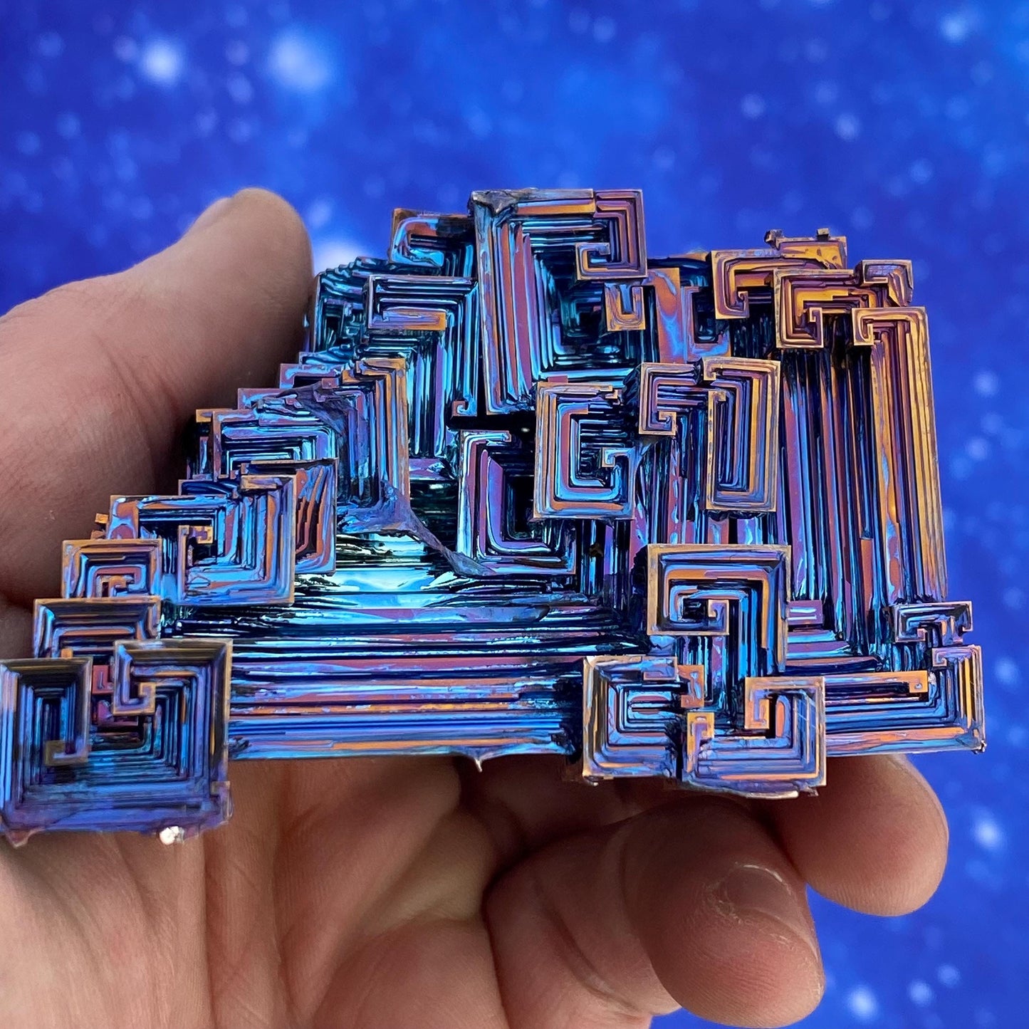 8.7 Ounce / 246 Gram Blue Bismuth Crystal - B50