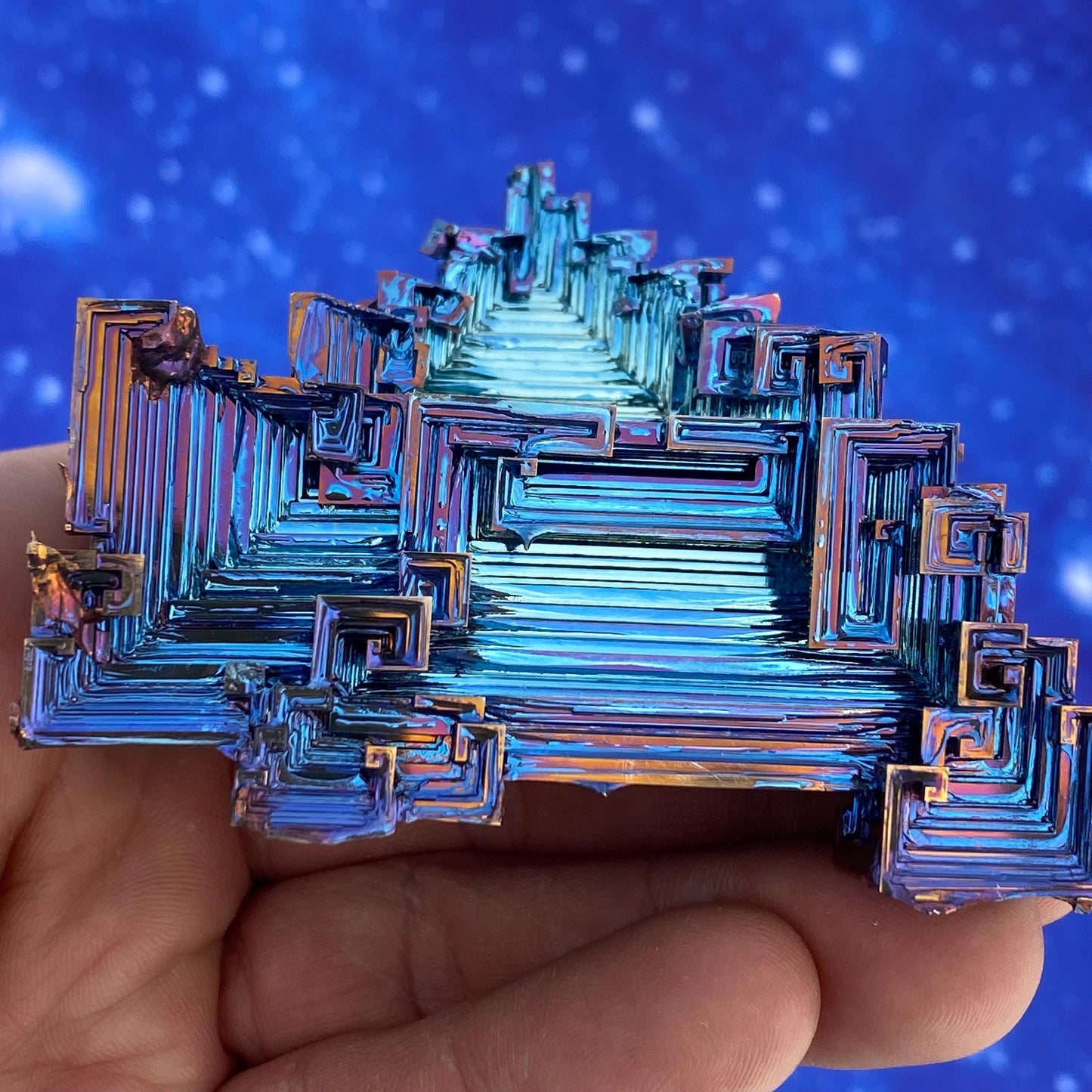 8.7 Ounce / 246 Gram Blue Bismuth Crystal - B50