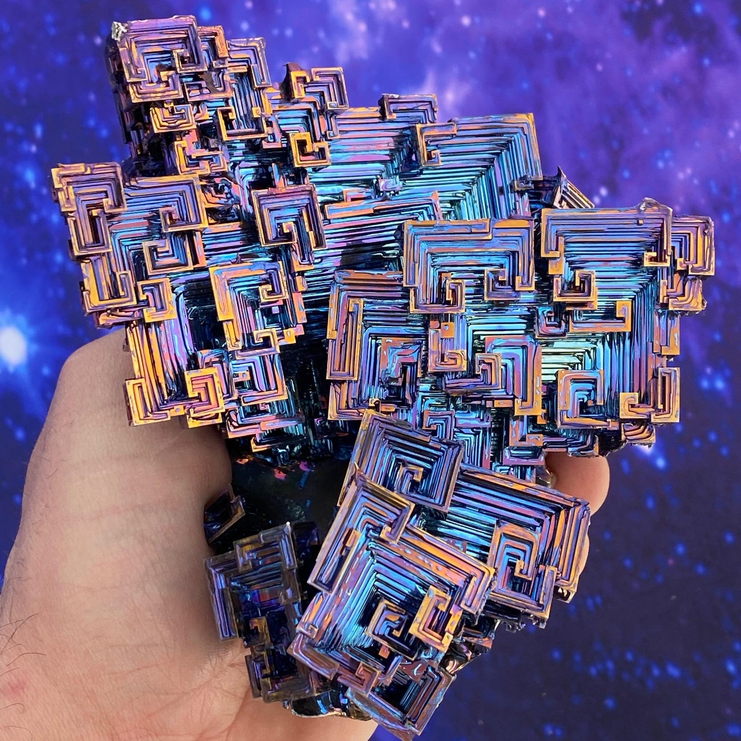 2.8 Pound / 44 Ounce Blue Bismuth Crystal - E26