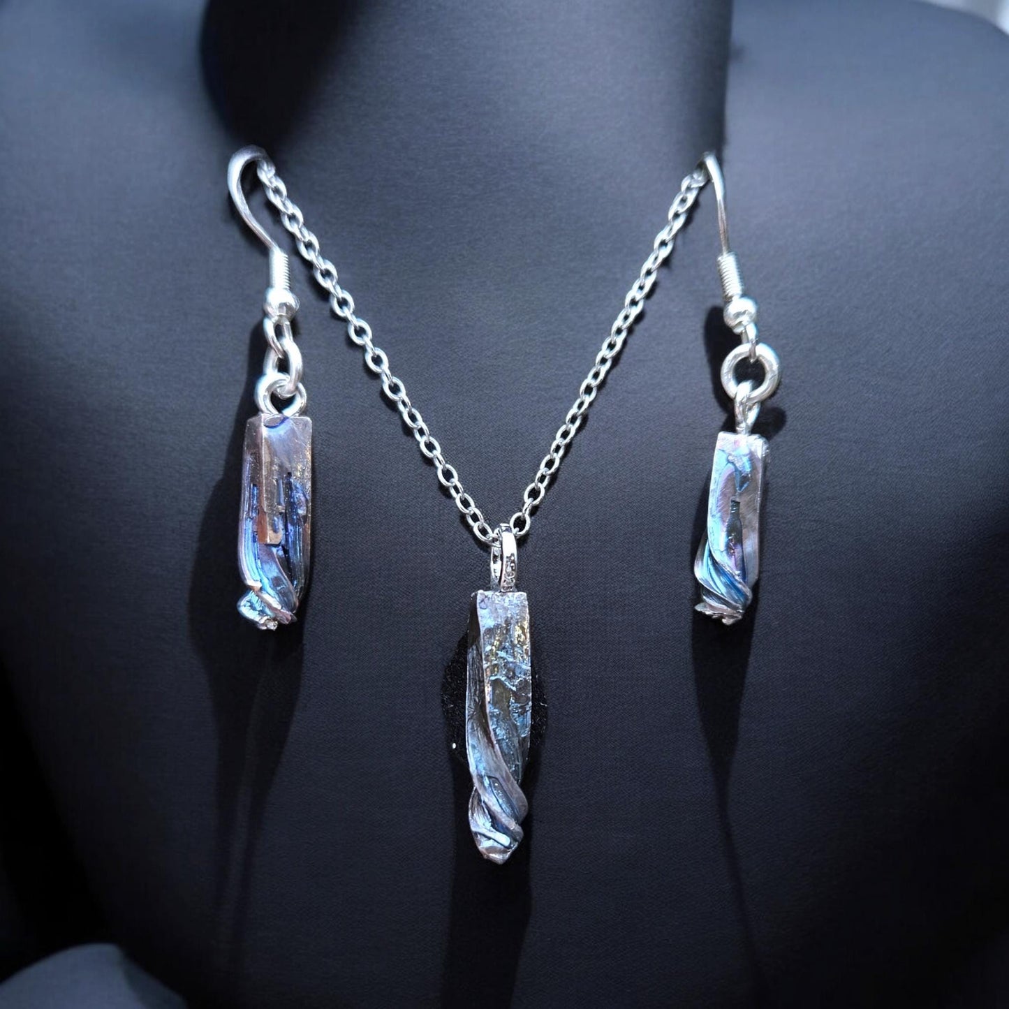 Sterling Bismuth Earrings and Necklace Set