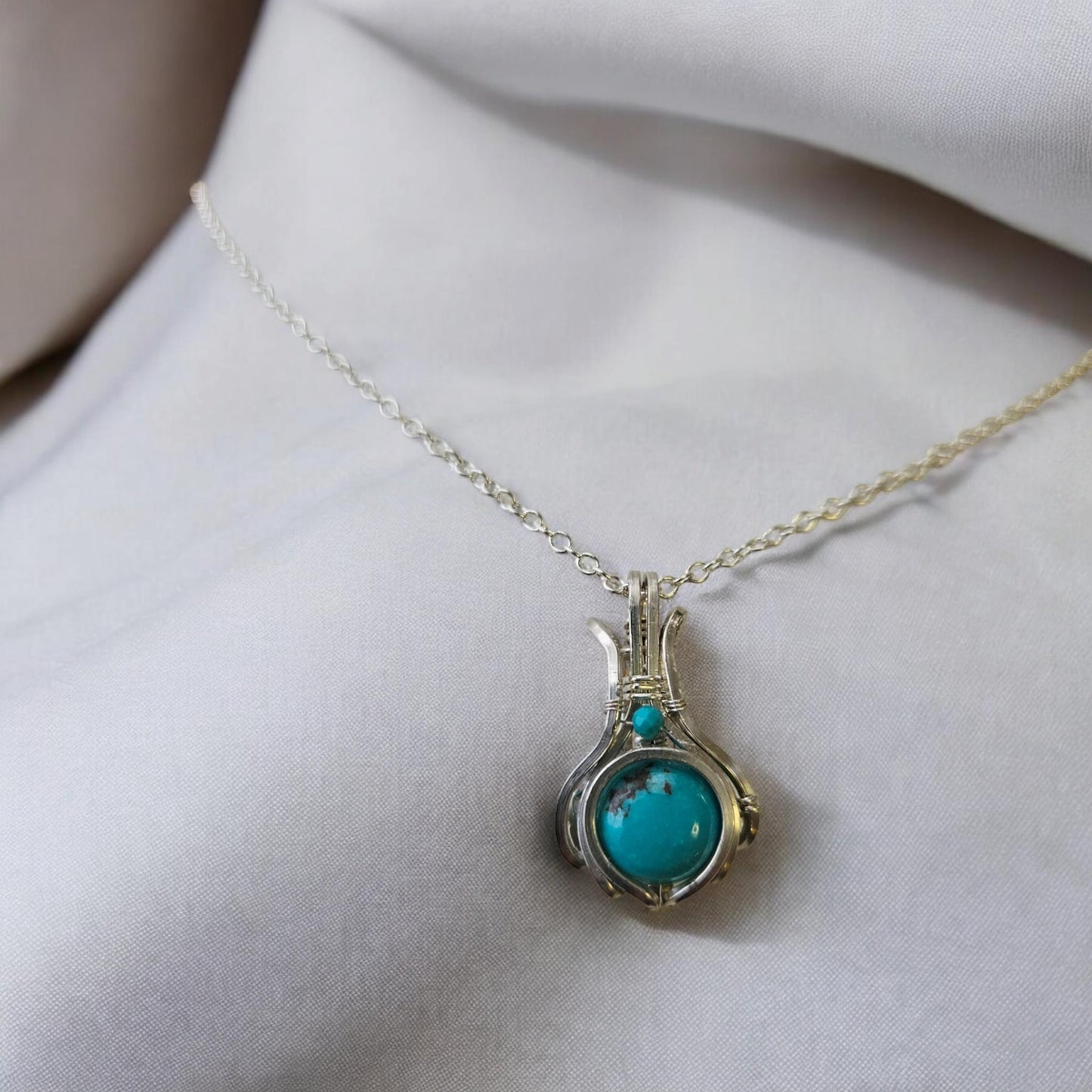 Sterling Turquoise Mini Pendant