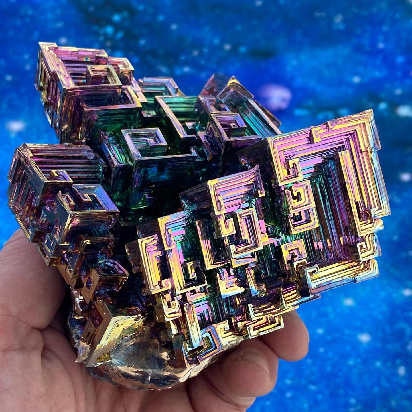 2.4 Pound / 38 Ounce Rainbow Bismuth Crystal - E44
